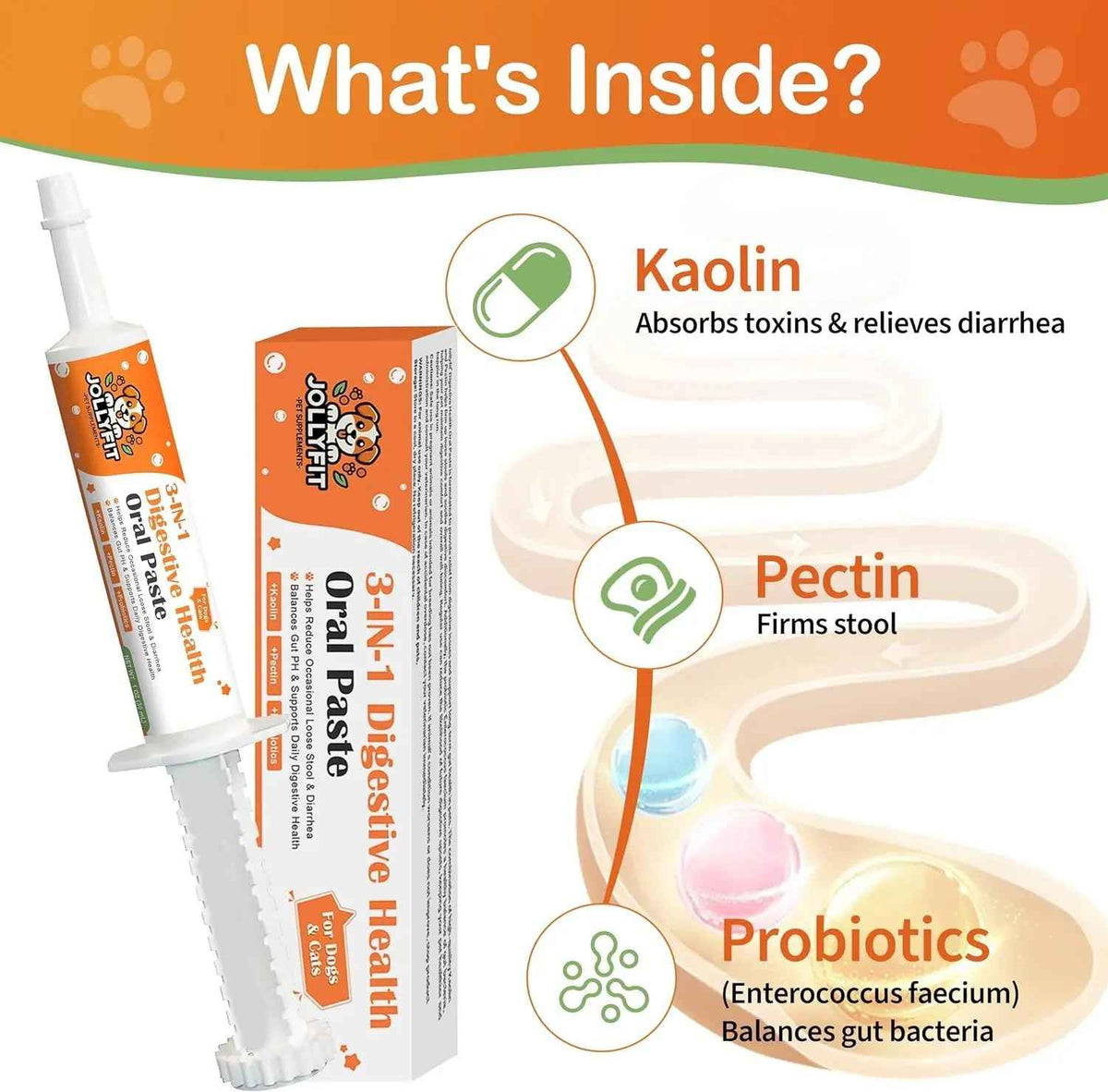 Kaolin Pectin Probiotic Paste for Dogs & Cats – Digestive Support Anti-Diarrhea