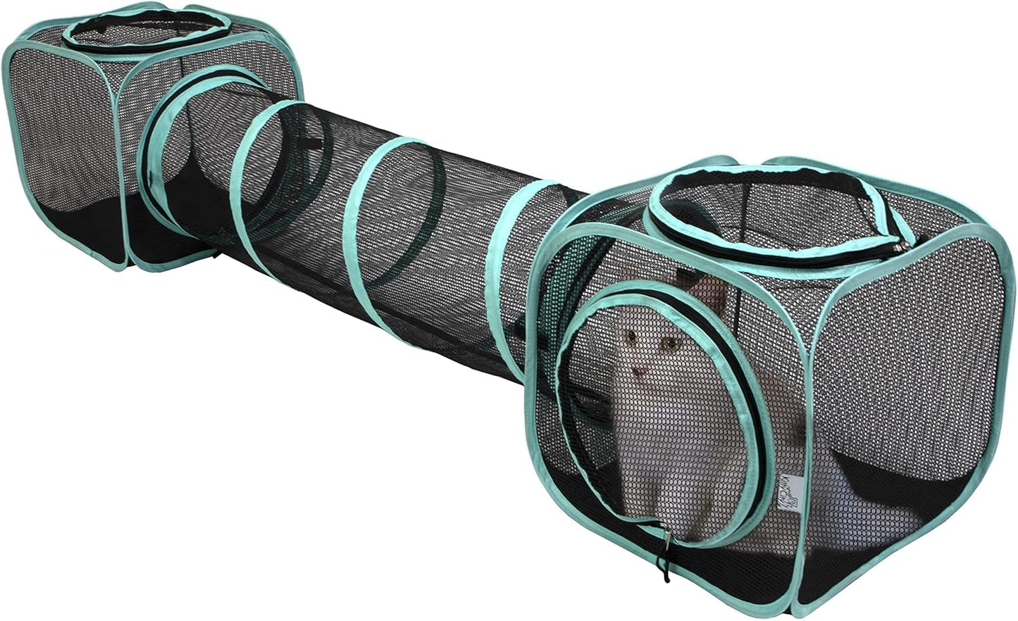 Outdoor Cat Catio Playpen with Washable Bed and Zip Access