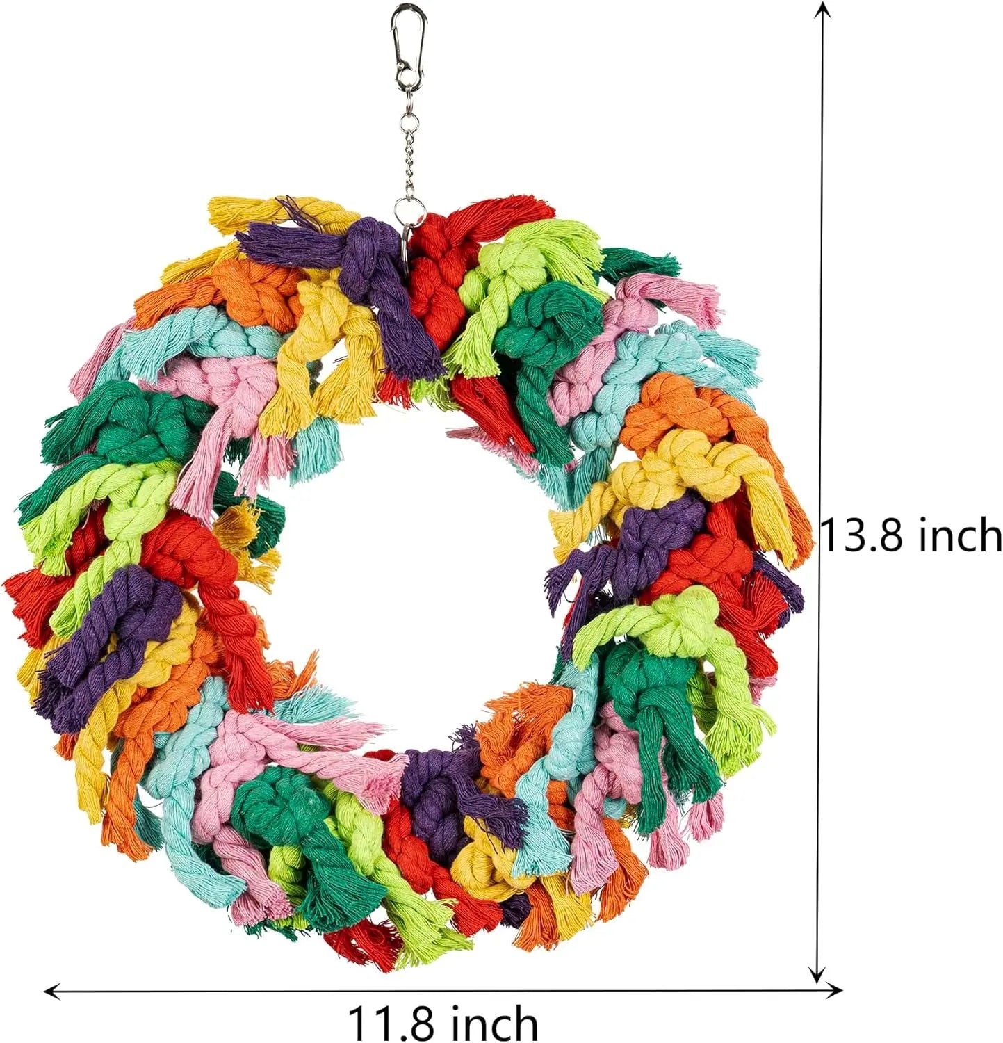 Large Bird Parrot Swing Cotton Rope Hanging Toy African Grey Cockatoo