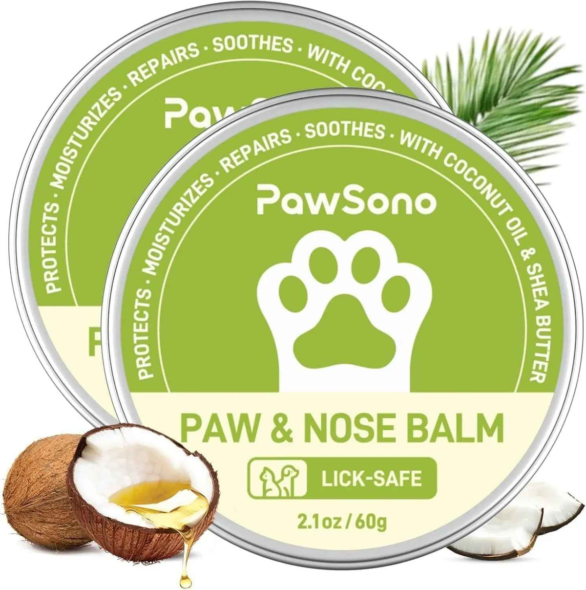 Lick-Safe Dog Paw & Nose Balm with Coconut Oil, All-Natural Moisturizer