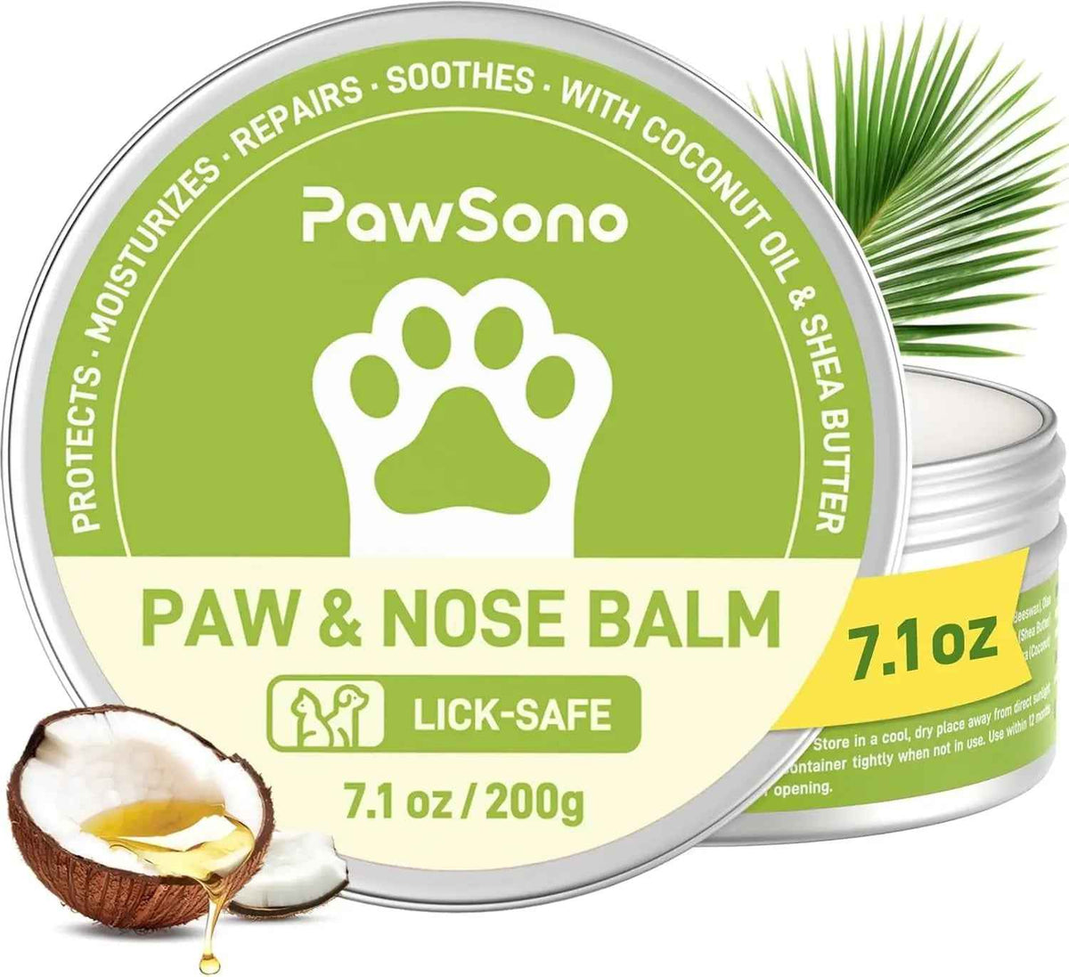 Lick-Safe Dog Paw & Nose Balm with Coconut Oil, All-Natural Moisturizer