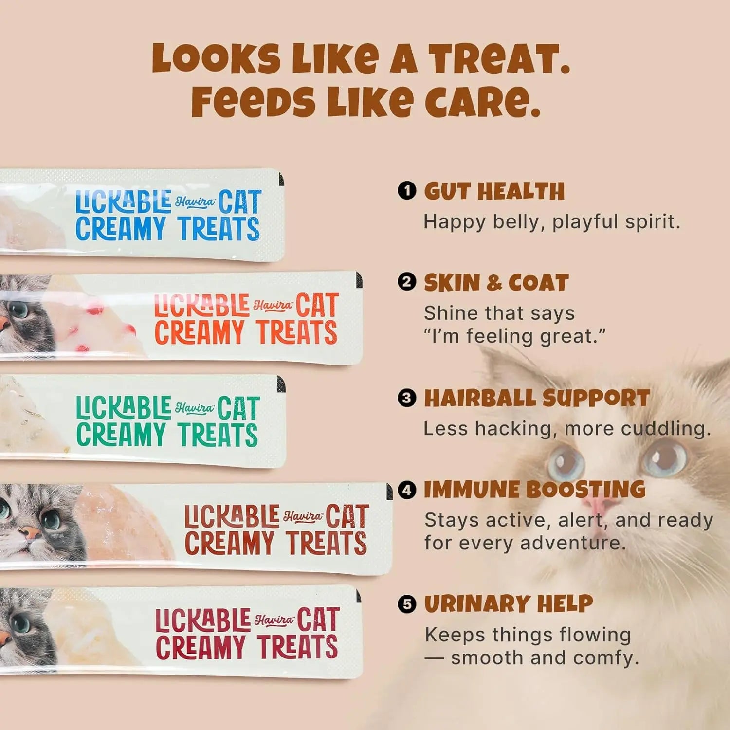 Lickable Cat Treat Skin Coat Salmon Omega-3 Grain Free Squeeze