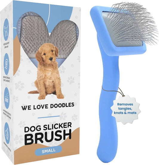 Long Pin Slicker Brush for Dogs Dematting Grooming for Doodles & Long Coats Small Slicker Brush