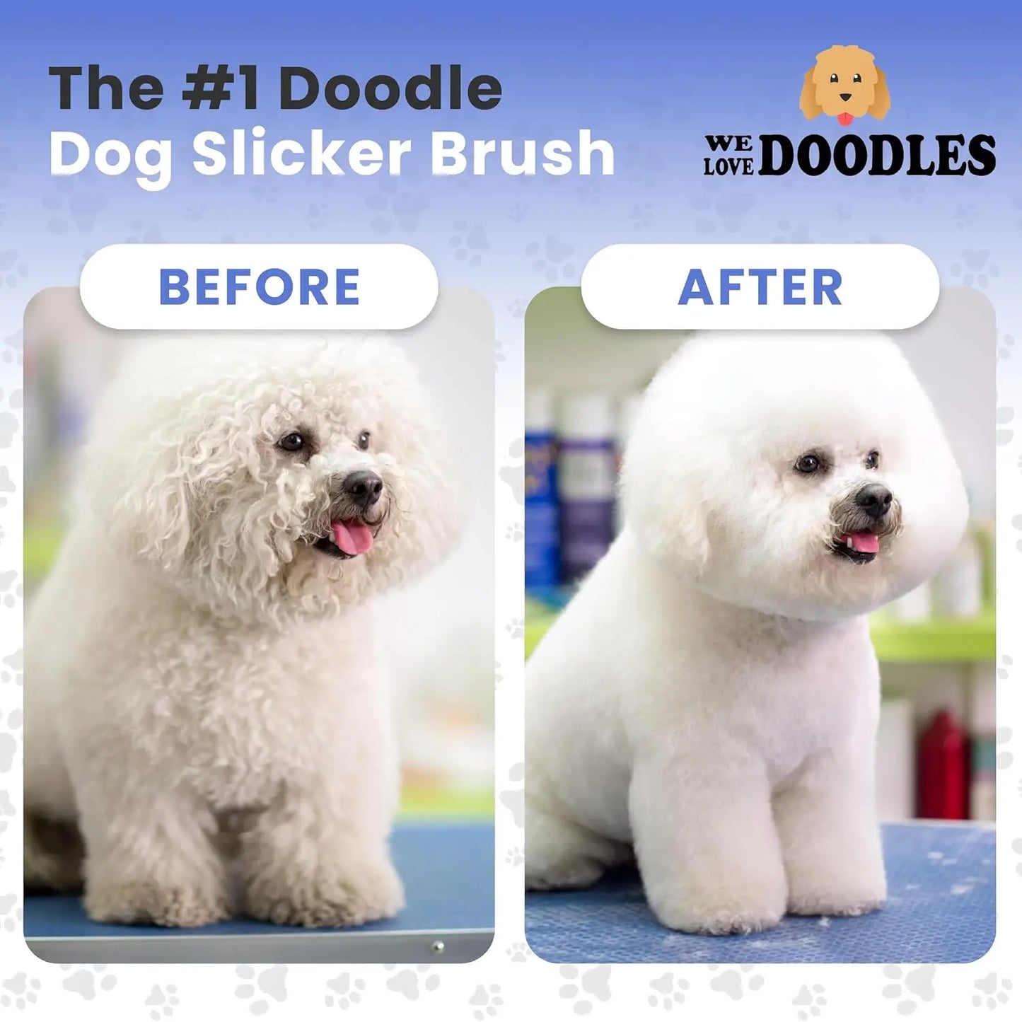 Long Pin Slicker Brush for Dogs Dematting Grooming for Doodles & Long Coats