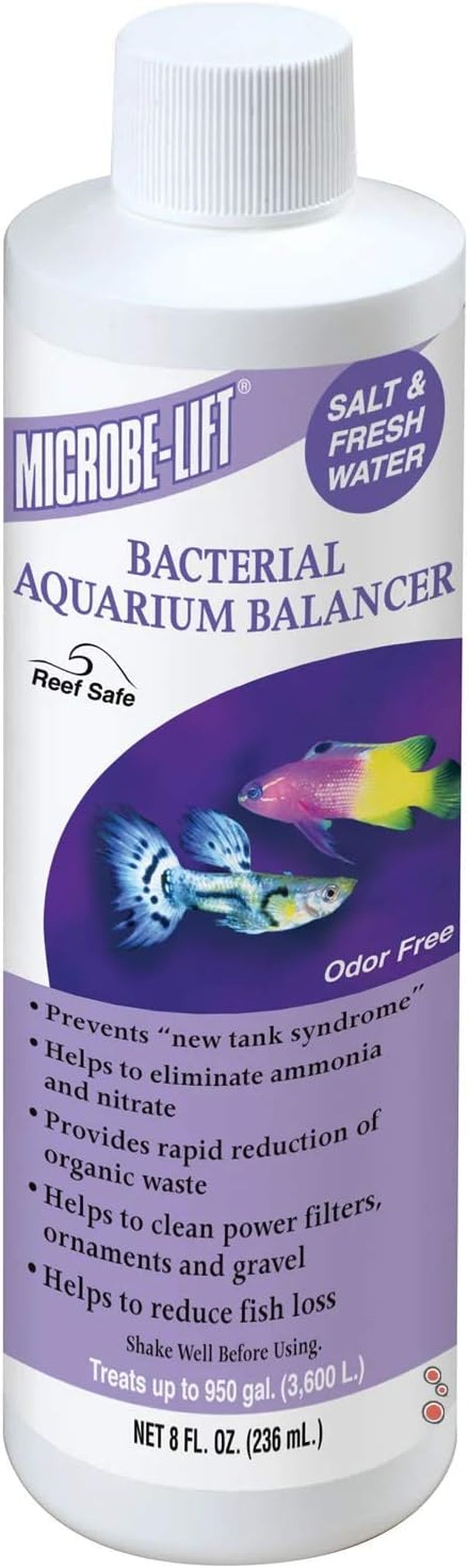 MICROBE-LIFT Aquarium Bacteria Cleaner Waste Reducer Fresh & Saltwater 8 Ounces