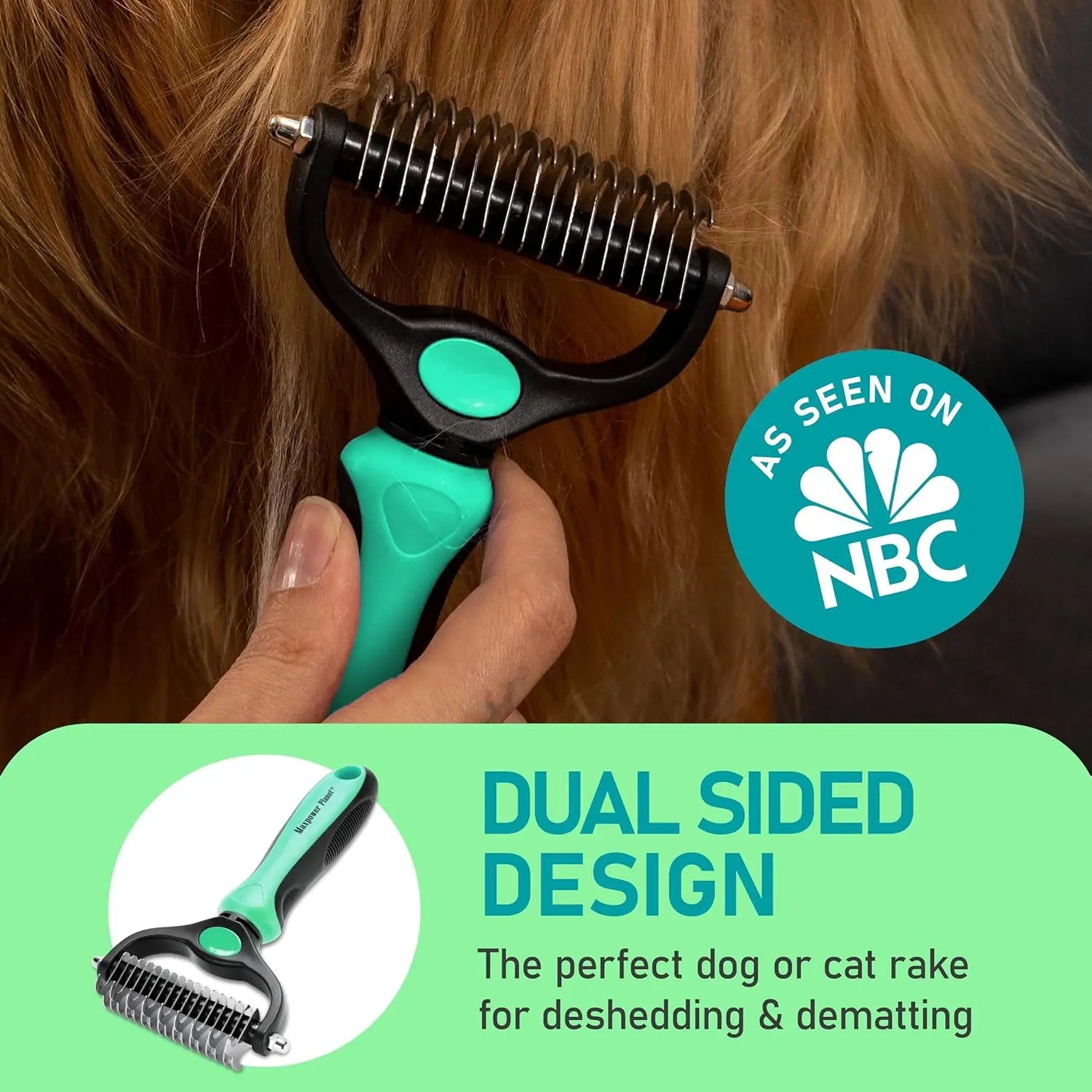 Maxpower Dual-Sided Pet Grooming Rake for Dogs & Cats – Dematting Tool Large