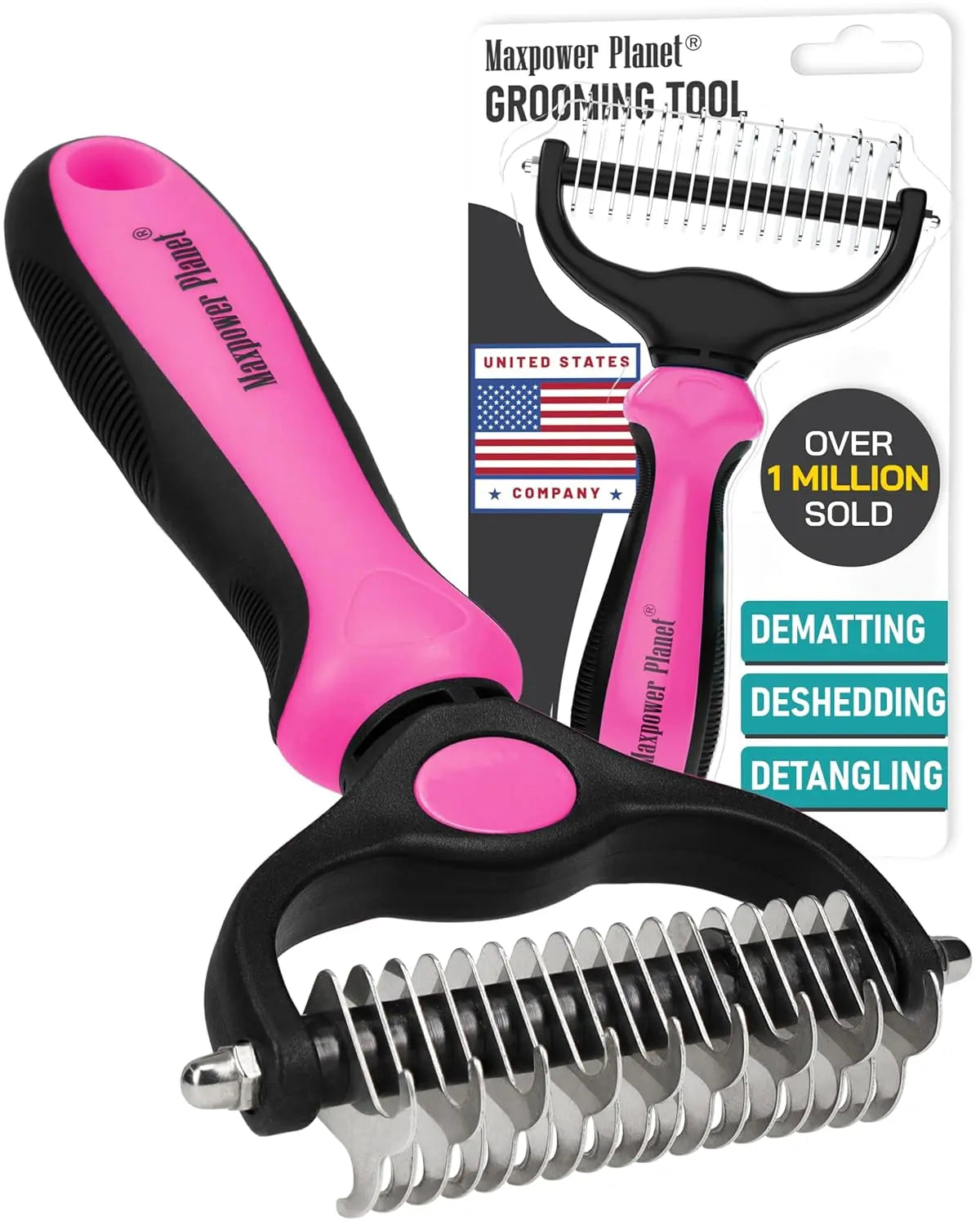 Complete Coat Care & Dematting Bundle for Dogs & Cats Pink