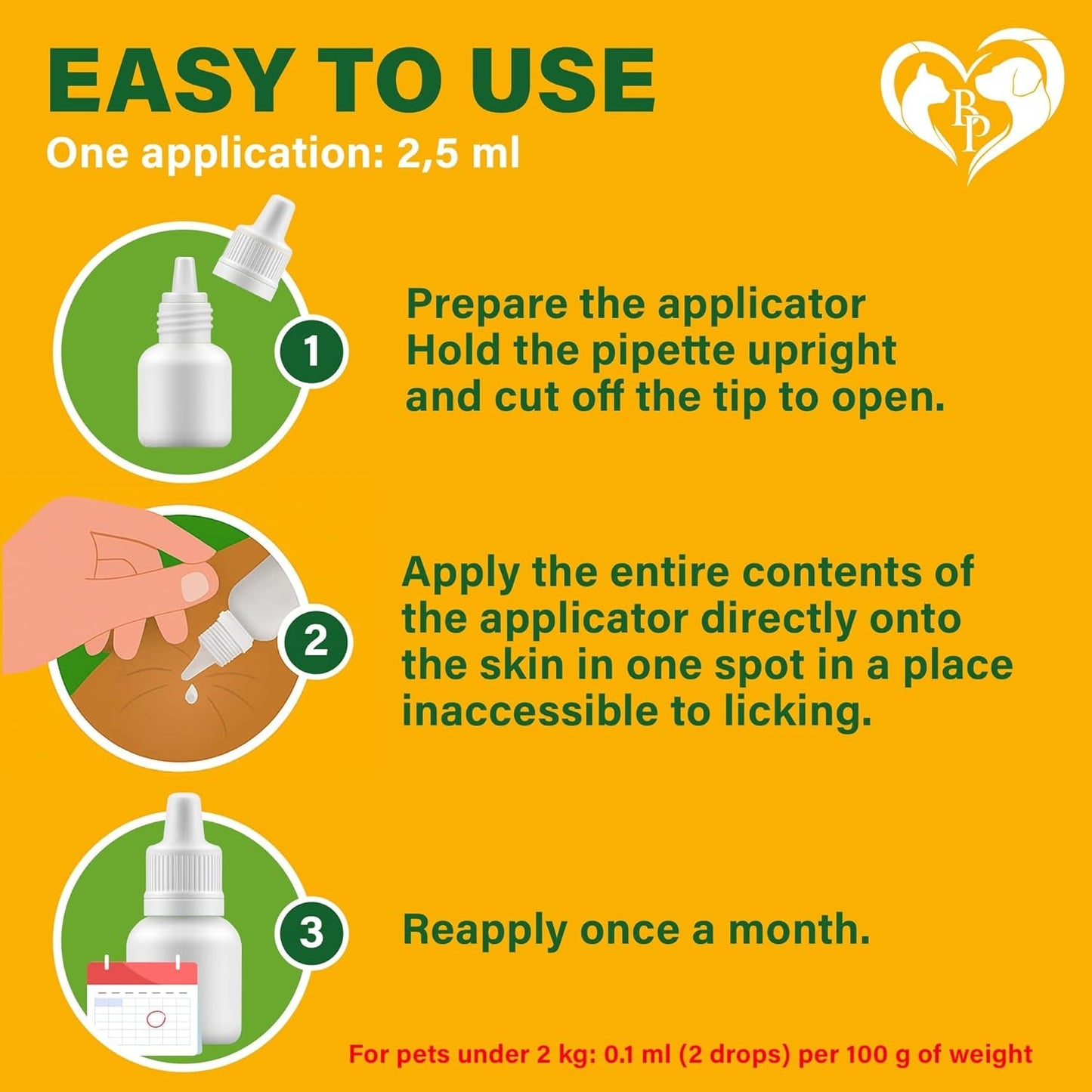 Natural Flea & Tick Spot On for Small Dogs Cats Rabbits Mosquito Repellent