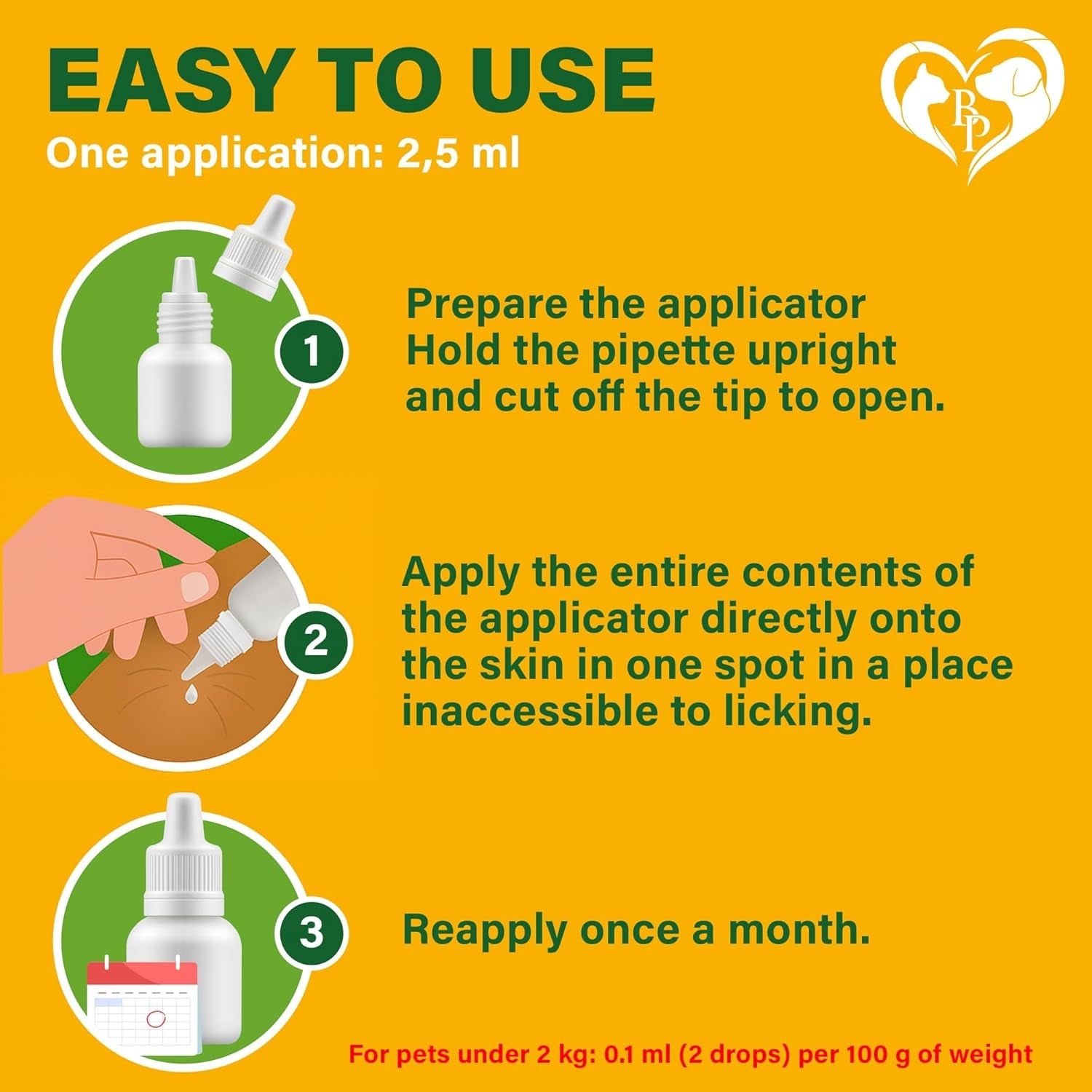 Natural Flea & Tick Spot On for Small Dogs Cats Rabbits Mosquito Repellent