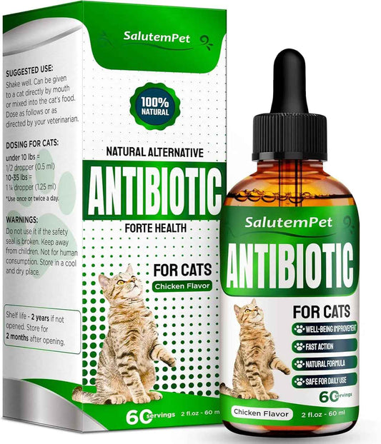 Natural Immune Support Drops for Cats, Chicken Flavor Liquid Supplement 2oz