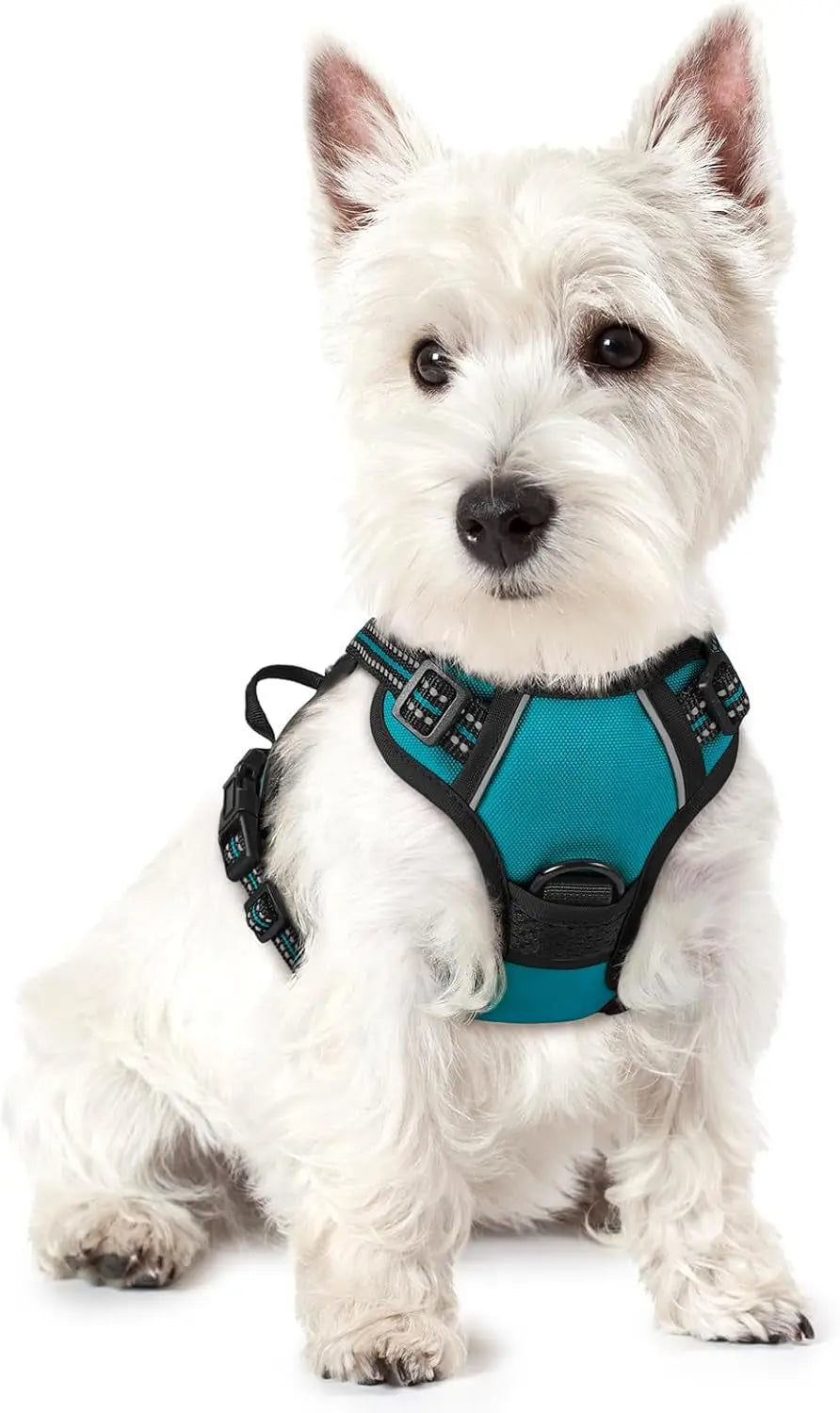 No Pull Dog Harness Reflective Adjustable Oxford Vest Dogs Control (All Sizes) Teal X-Small