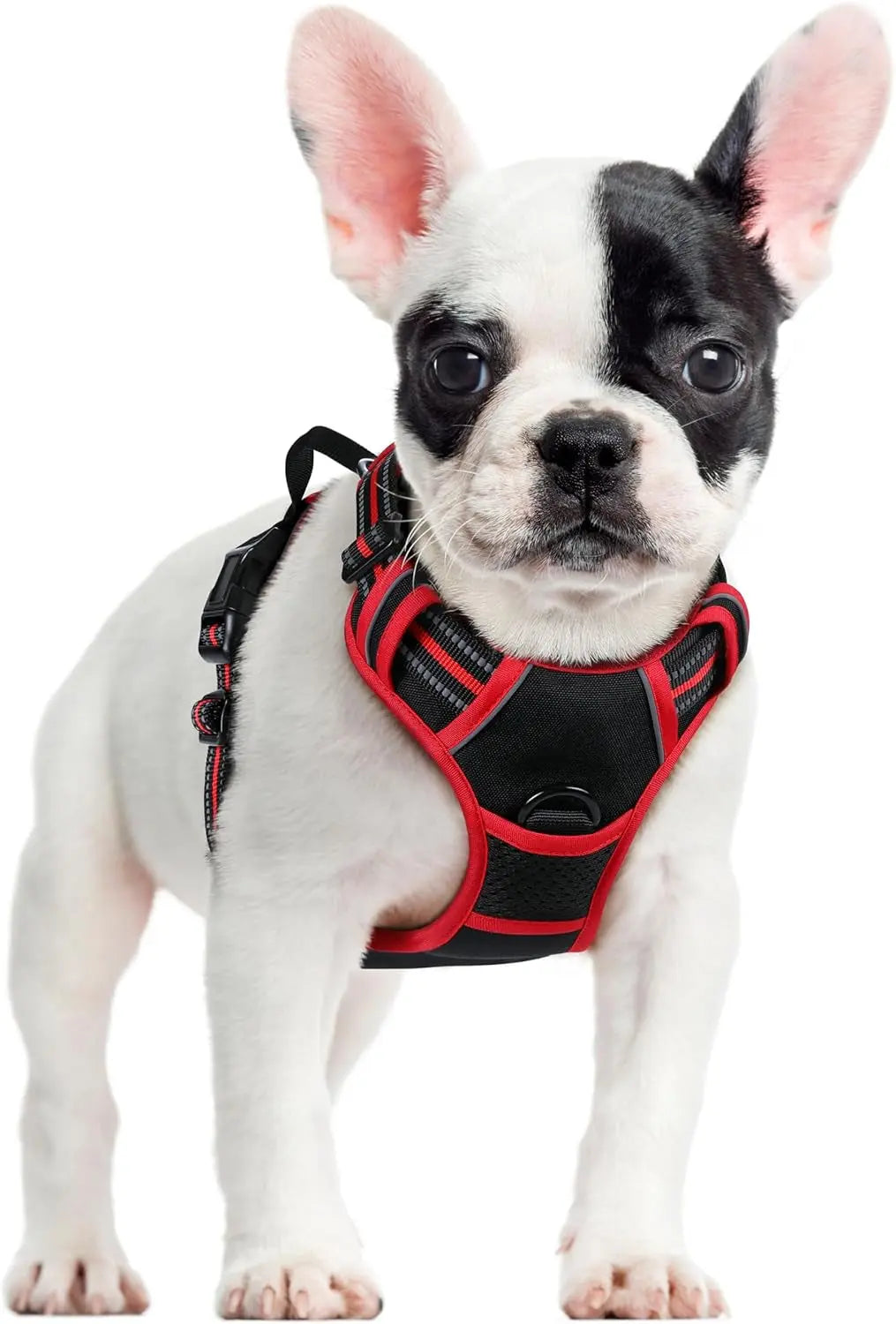 No Pull Dog Harness Reflective Adjustable Oxford Vest Dogs Control (All Sizes) Black Red Small