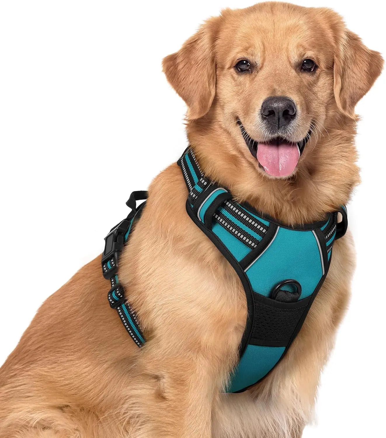 No Pull Dog Harness Reflective Adjustable Oxford Vest Dogs Control (All Sizes) Teal X-Large