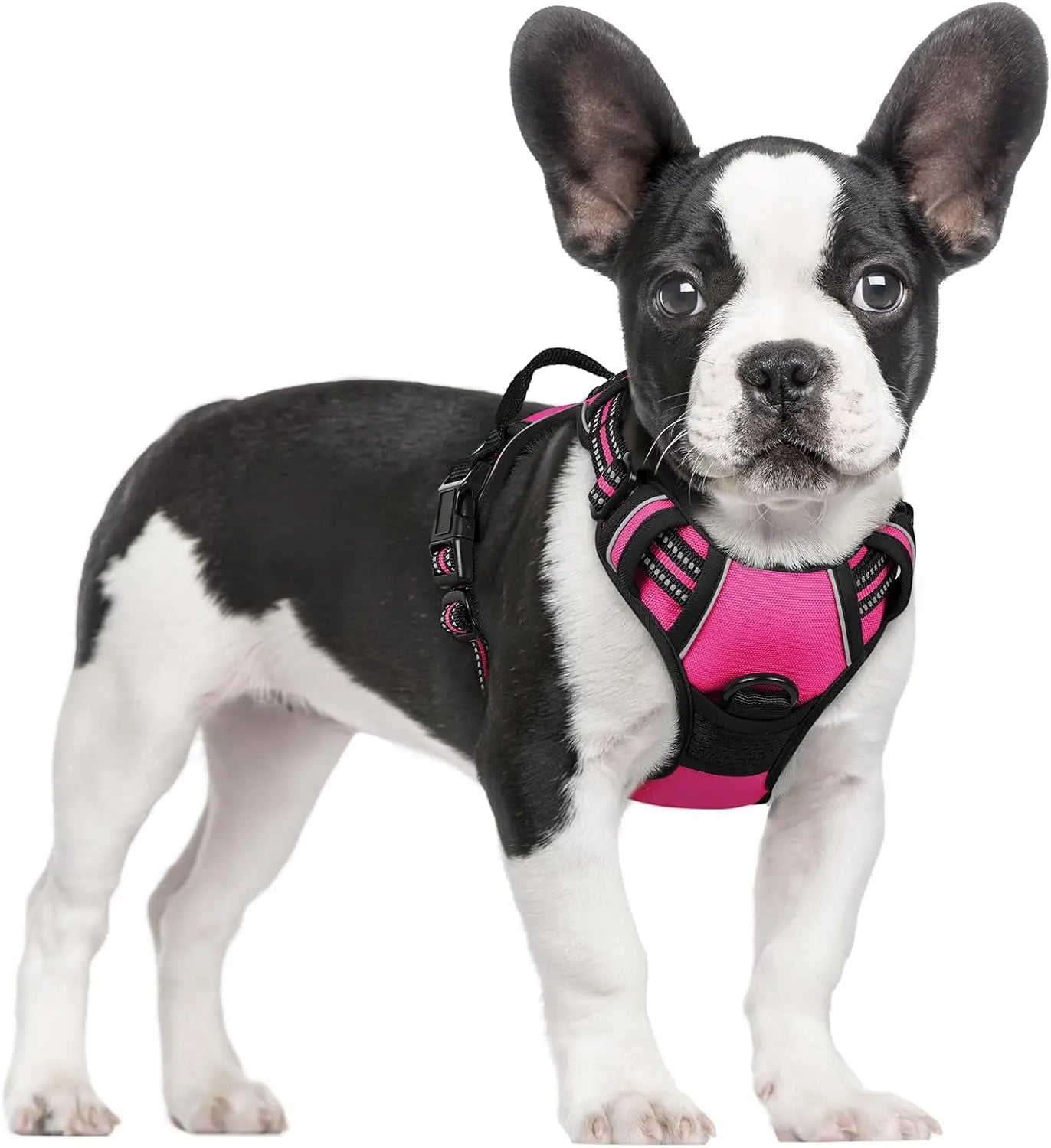 No Pull Dog Harness Reflective Adjustable Oxford Vest Dogs Control (All Sizes) Hot Pink Small