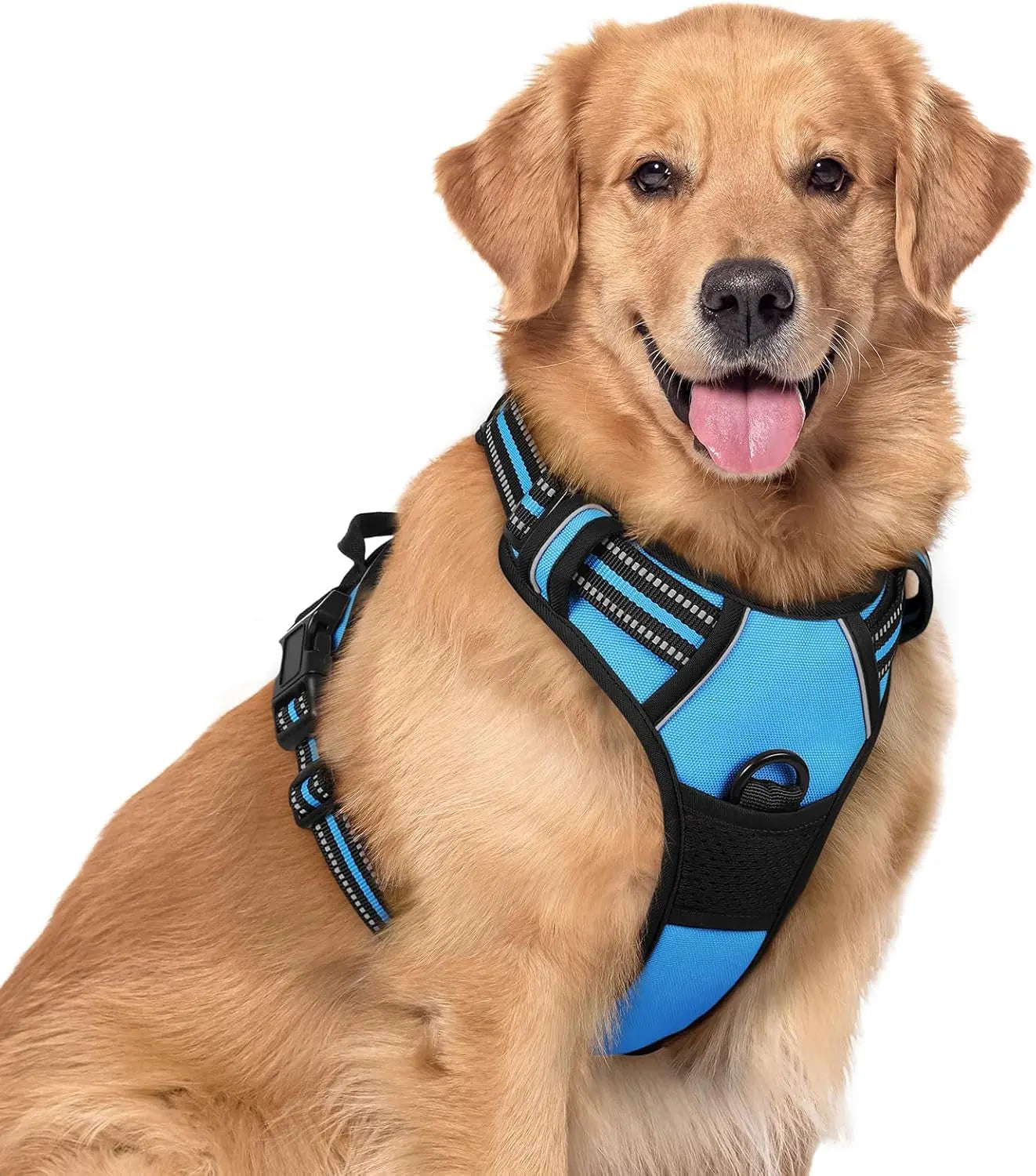 No Pull Dog Harness Reflective Adjustable Oxford Vest Dogs Control (All Sizes) Blue X-Large