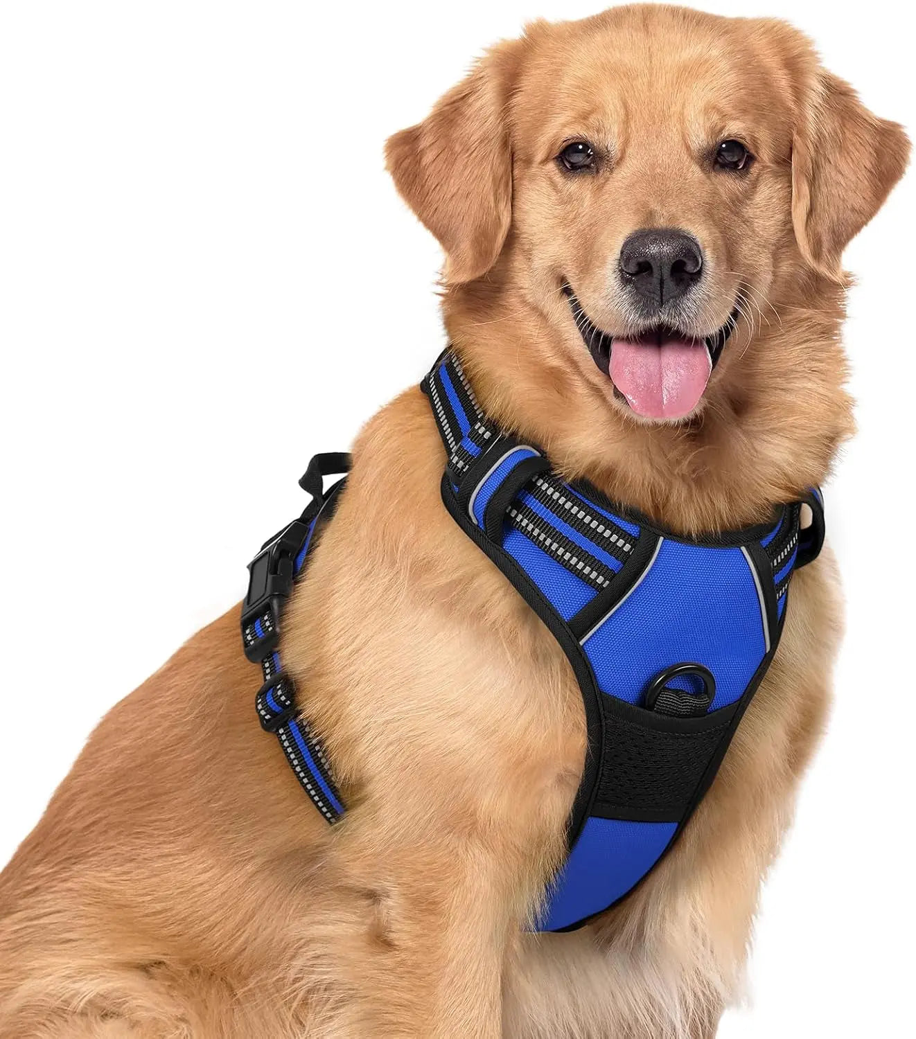 No Pull Dog Harness Reflective Adjustable Oxford Vest Dogs Control (All Sizes) Dazzling Blue X-Large