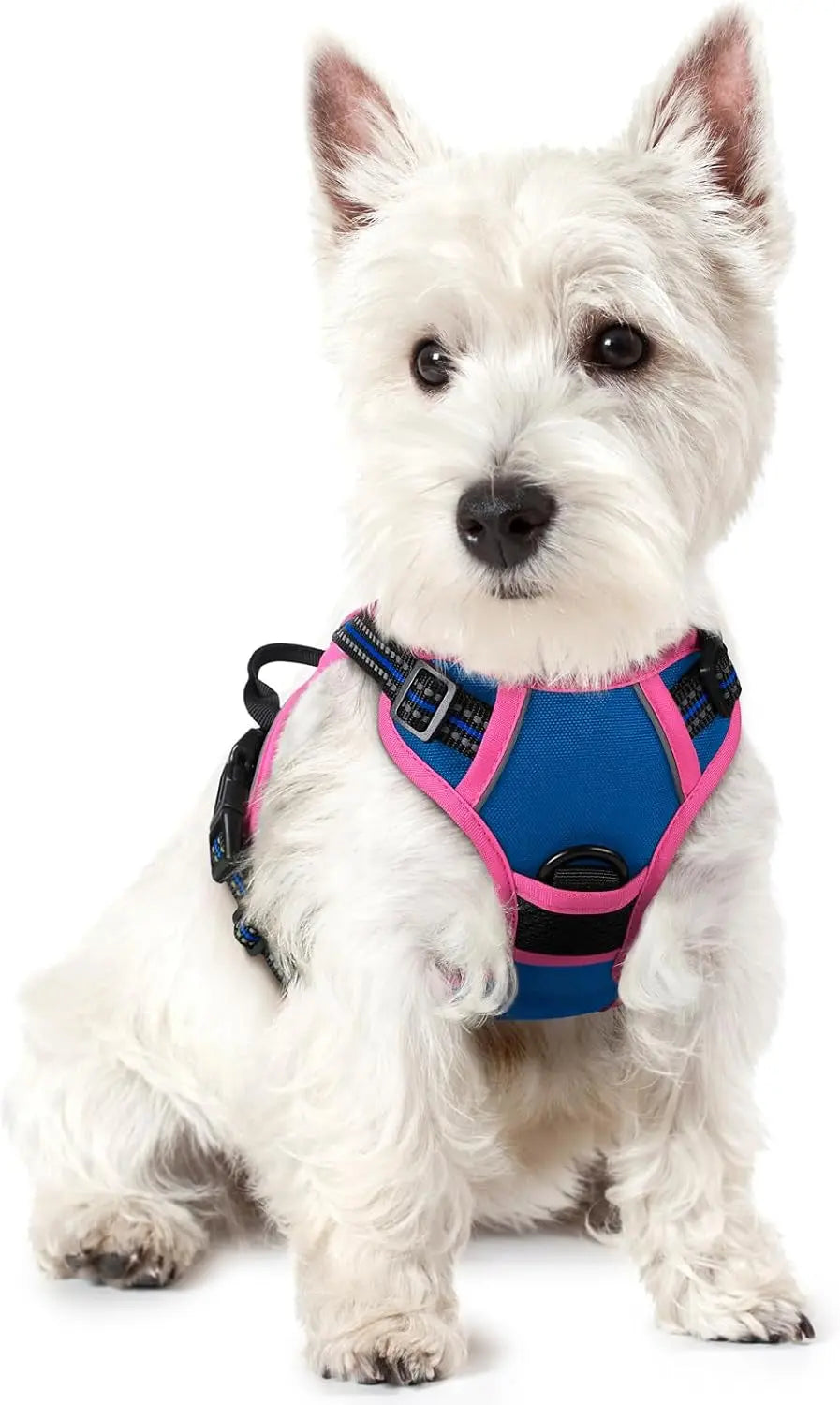 No Pull Dog Harness Reflective Adjustable Oxford Vest Dogs Control (All Sizes) Blue Hot Pink X-Small