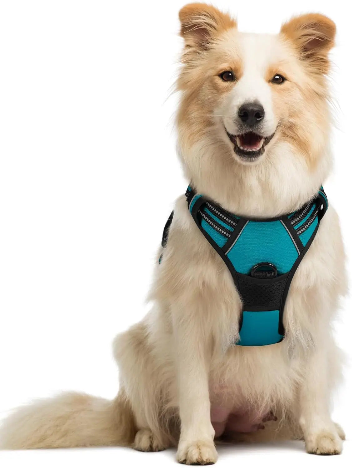 No Pull Dog Harness Reflective Adjustable Oxford Vest Dogs Control (All Sizes) Teal Medium