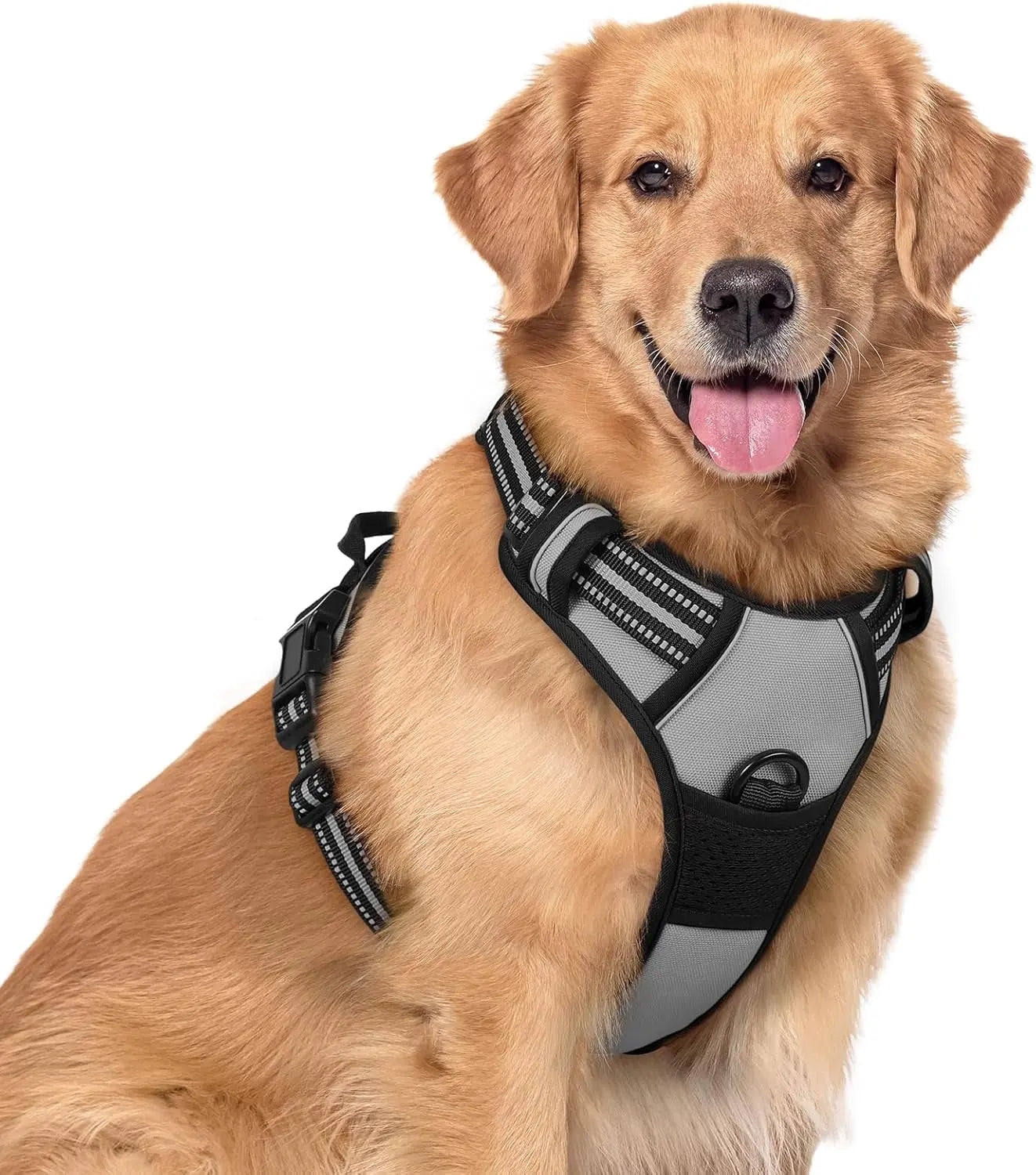 No Pull Dog Harness Reflective Adjustable Oxford Vest Dogs Control (All Sizes) Gray X-Large