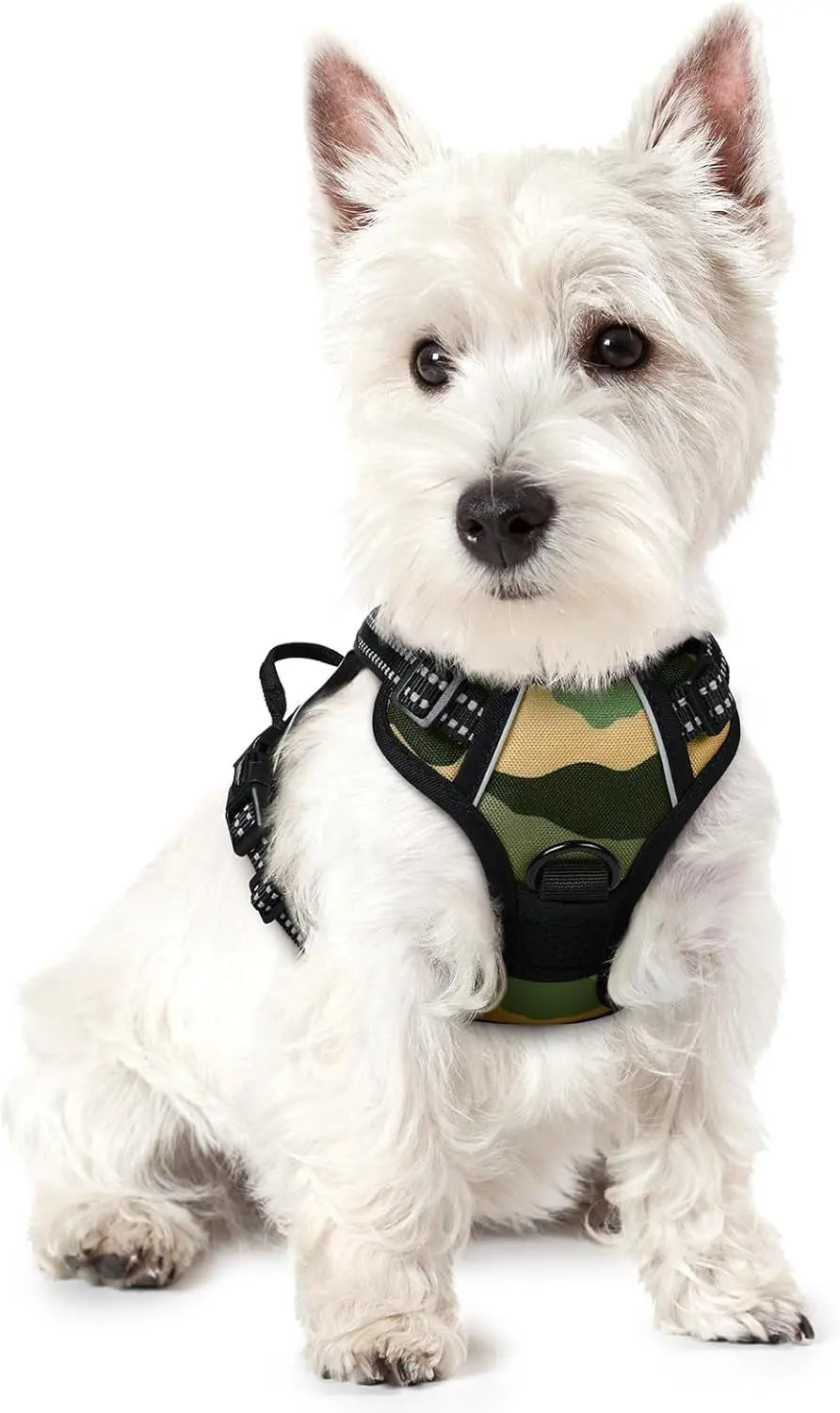 No Pull Dog Harness Reflective Adjustable Oxford Vest Dogs Control (All Sizes) Green Mountain X-Small