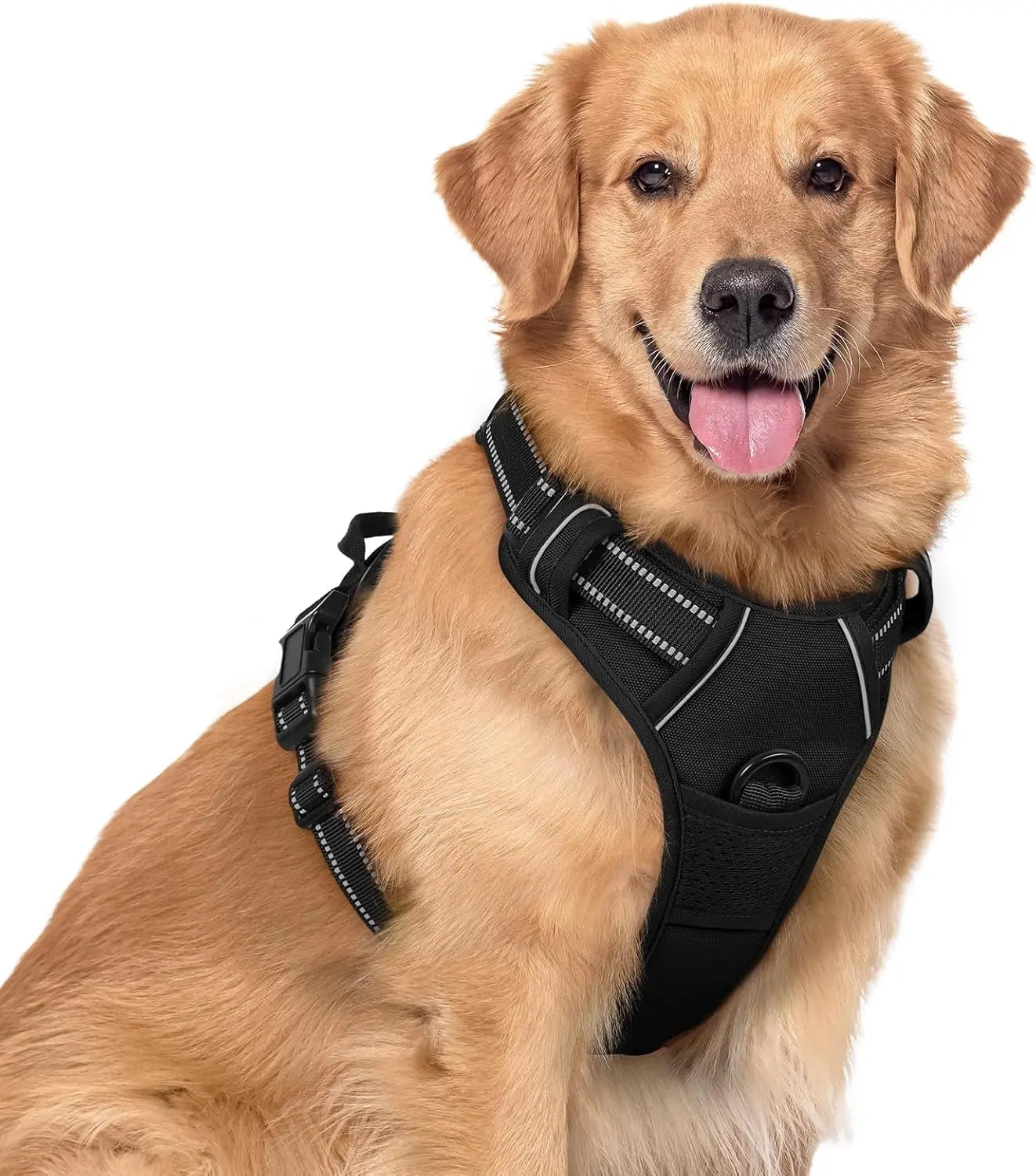 No Pull Dog Harness Reflective Adjustable Oxford Vest Dogs Control (All Sizes) Black X-Large