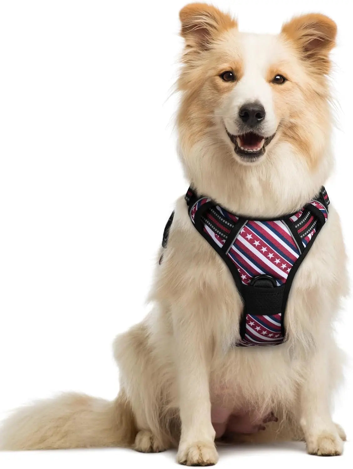No Pull Dog Harness Reflective Adjustable Oxford Vest Dogs Control (All Sizes) Red Stripe Medium
