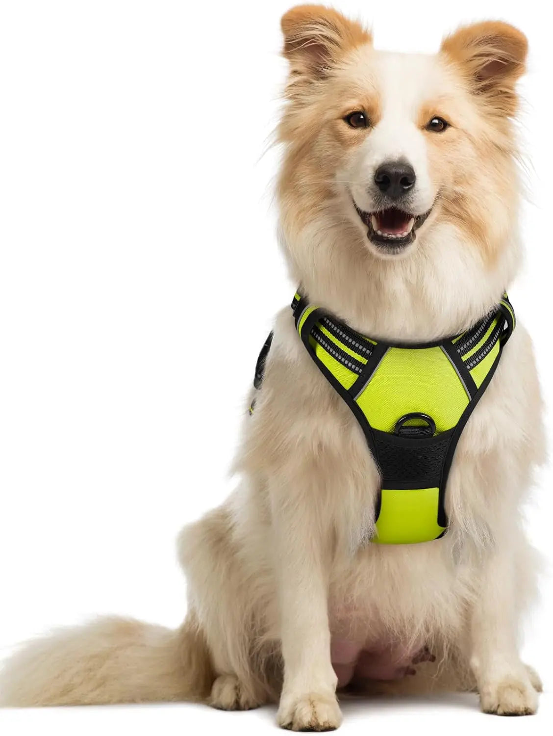 No Pull Dog Harness Reflective Adjustable Oxford Vest Dogs Control (All Sizes) Wild Lime Medium
