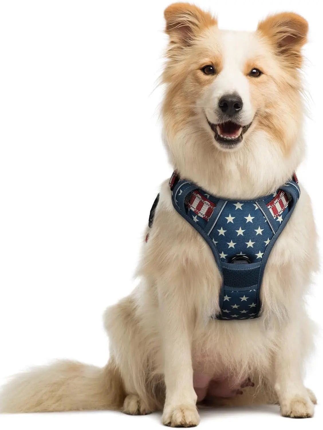 No Pull Dog Harness Reflective Adjustable Oxford Vest Dogs Control (All Sizes) Blue Star Medium