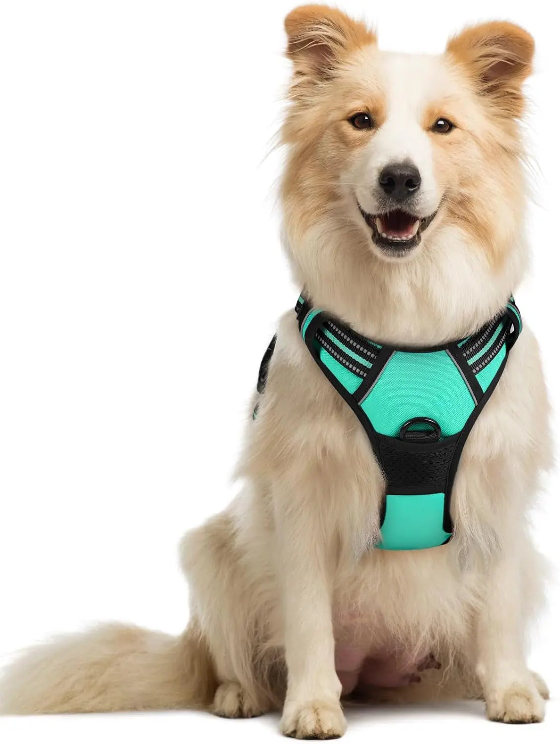 No Pull Dog Harness Reflective Adjustable Oxford Vest Dogs Control (All Sizes) Turquoise Medium