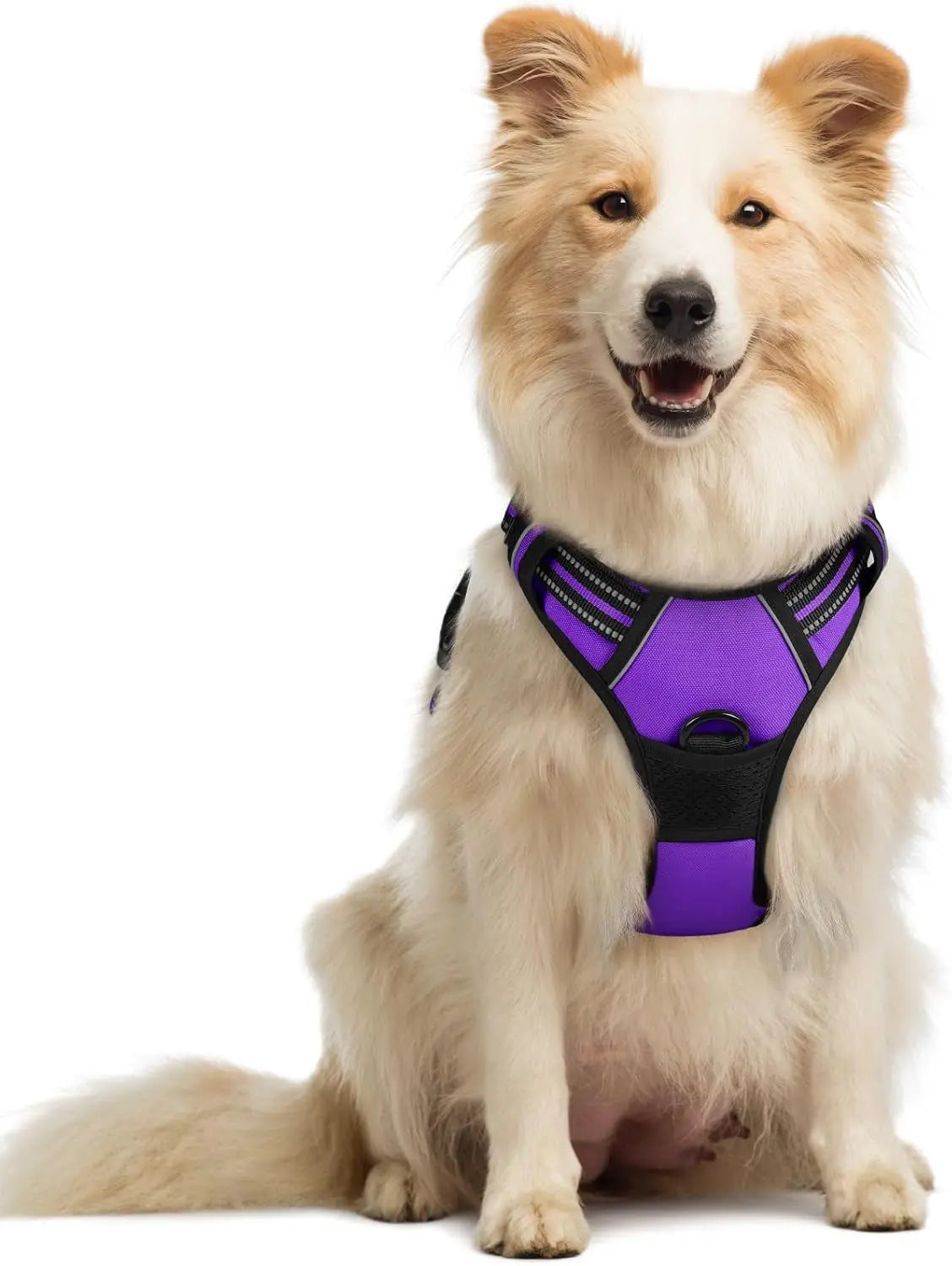 No Pull Dog Harness Reflective Adjustable Oxford Vest Dogs Control (All Sizes) Purple Medium