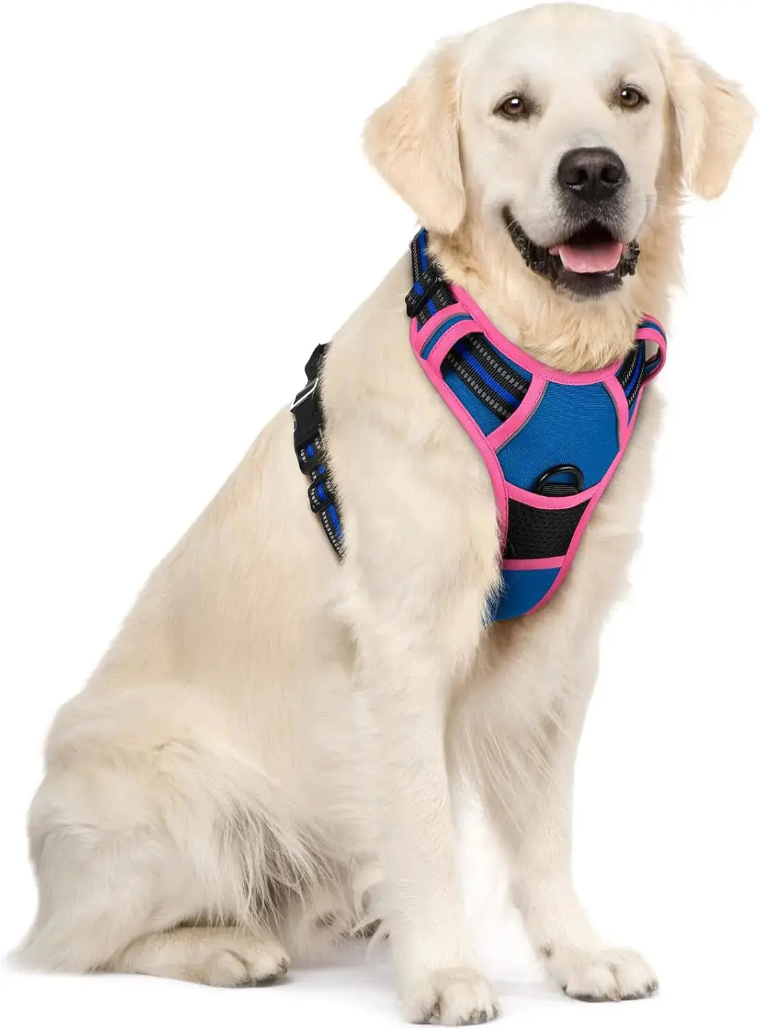No Pull Dog Harness Reflective Adjustable Oxford Vest Dogs Control (All Sizes) Blue Hot Pink X-Large