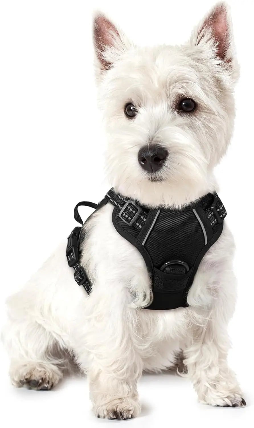 No Pull Dog Harness Reflective Adjustable Oxford Vest Dogs Control (All Sizes) Black X-Small