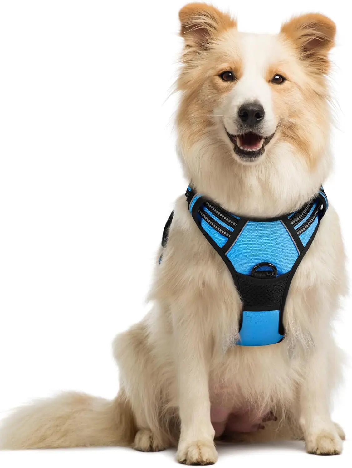 No Pull Dog Harness Reflective Adjustable Oxford Vest Dogs Control (All Sizes) Blue Medium