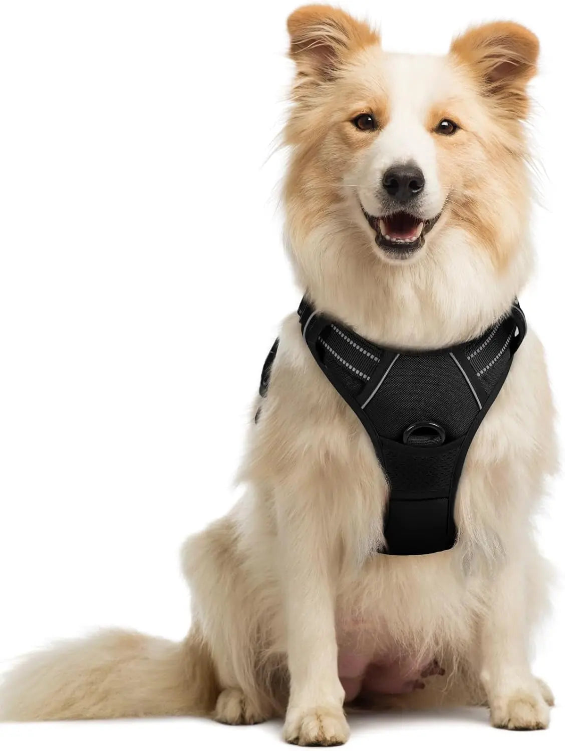 No Pull Dog Harness Reflective Adjustable Oxford Vest Dogs Control (All Sizes) Black Medium