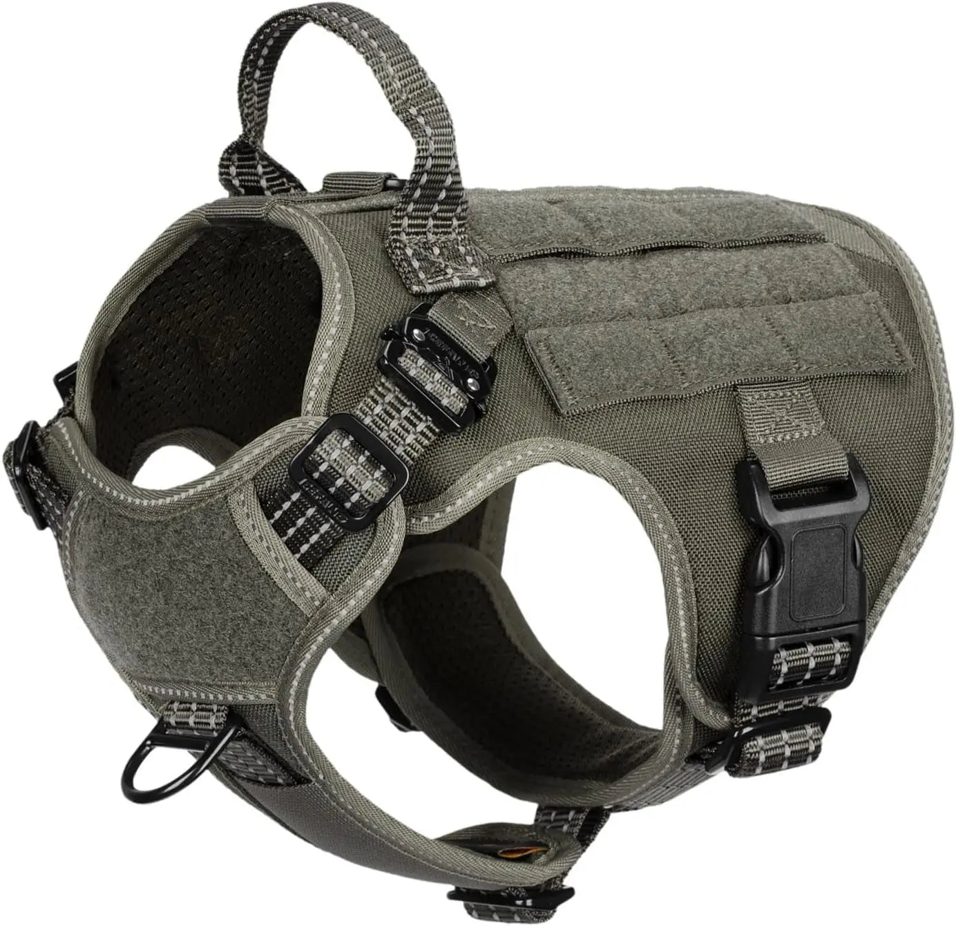 No-Pull Tactical Dog Harness with Handle –Heavy-Duty Adjustable Vest (all sizes) Green Small (Pack Of 1)