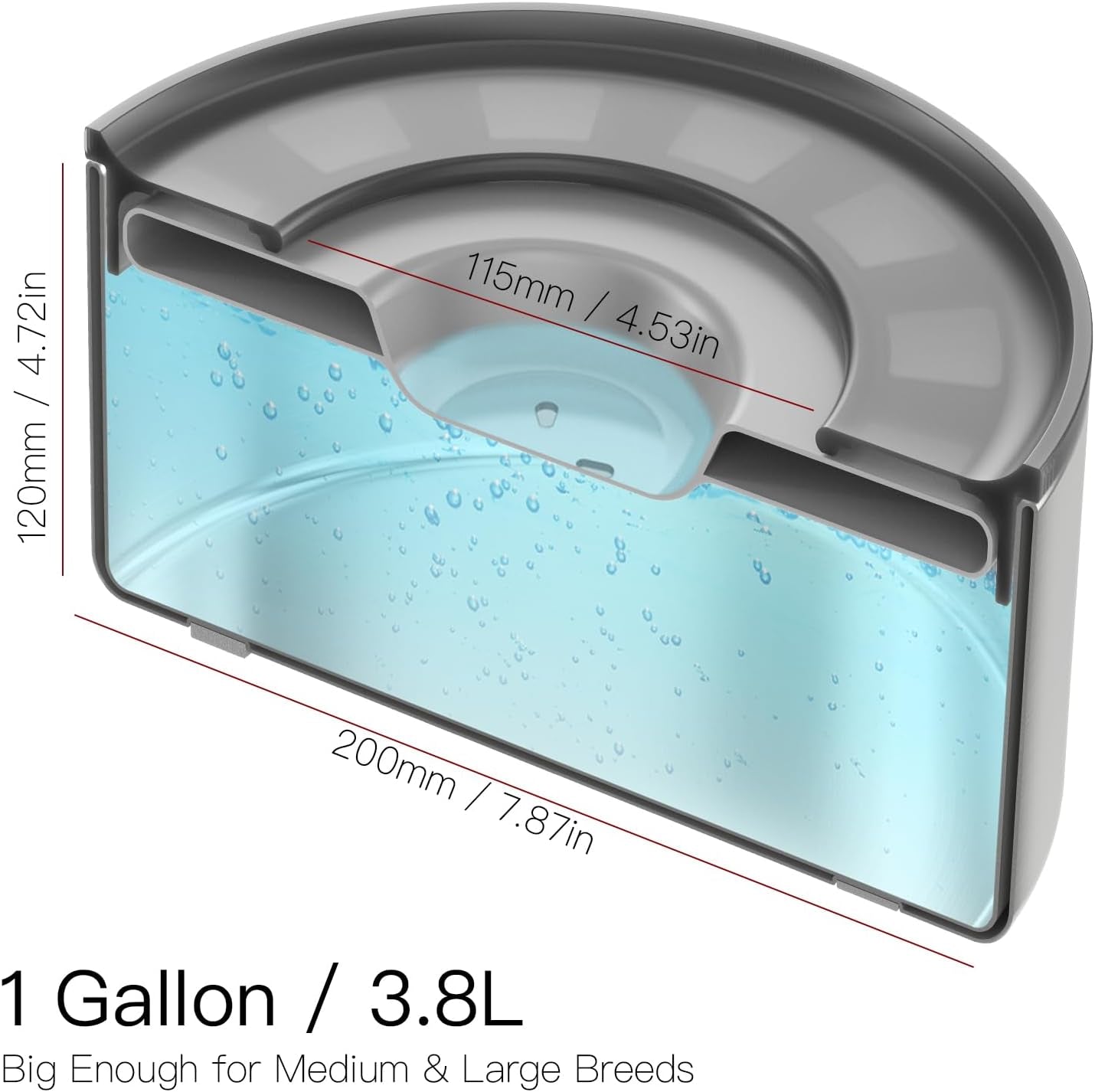 No Spill Dog Water Bowl 1 Gallon Stainless Steel Slow Feeder Non Slip