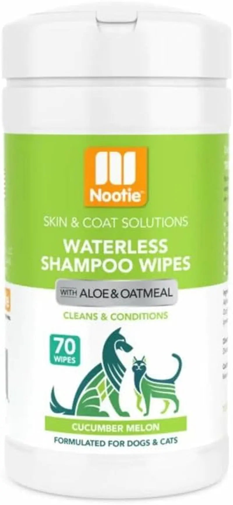 Nootie Dog Cat Waterless Shampoo Wipes Deodorizing Japanese Cherry Blossom 70ct Cucumber Melon 70 Count (Pack Of 1)