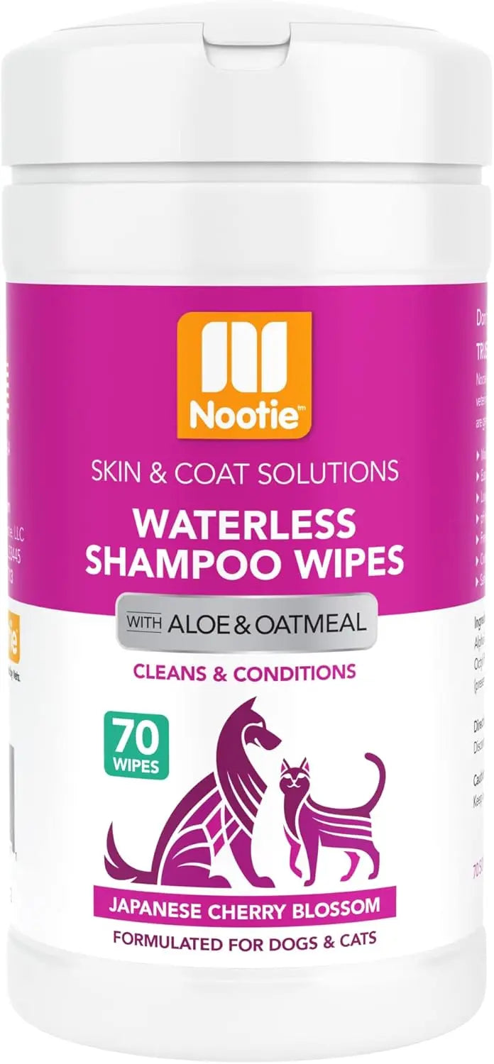 Nootie Dog Cat Waterless Shampoo Wipes Deodorizing Japanese Cherry Blossom 70ct Cherry Blossom 70 Count (Pack Of 1)