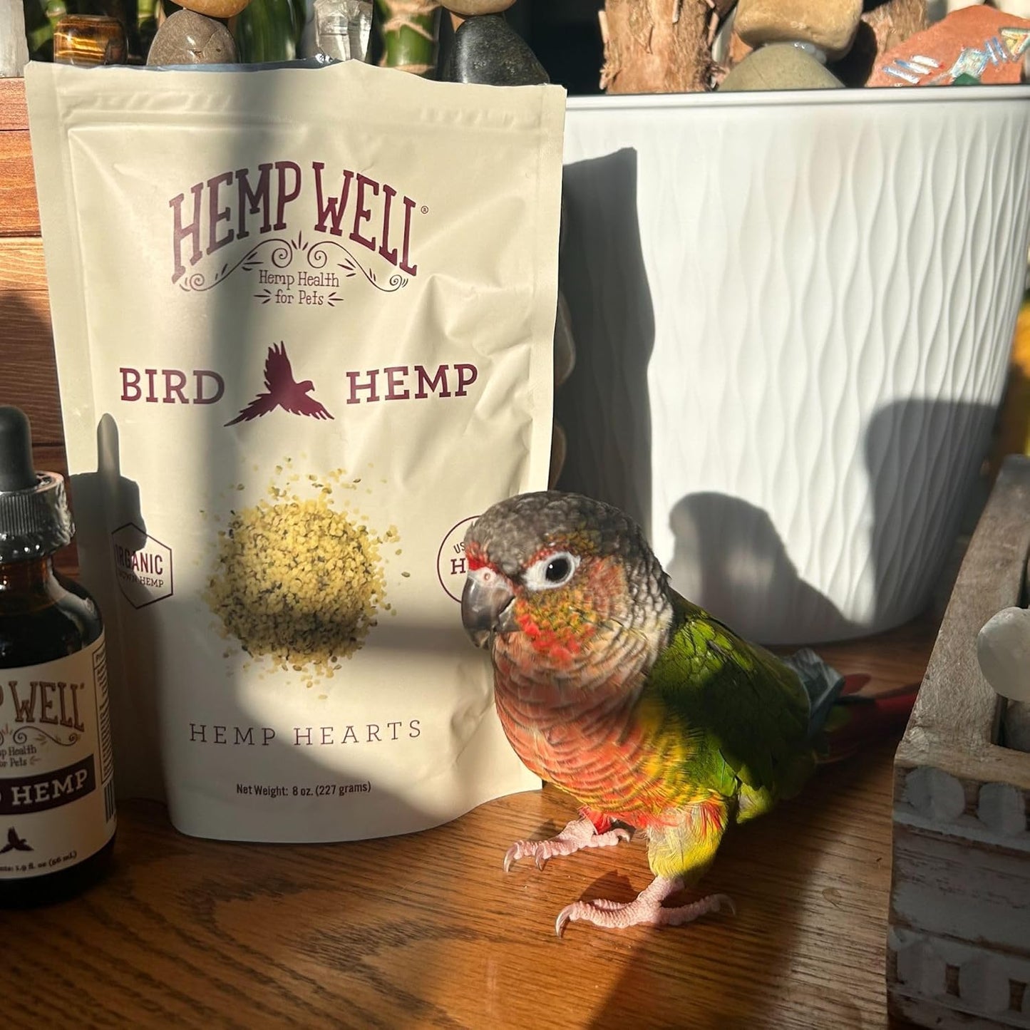 Organic Hemp Hearts for Birds Feather Plucking Support Relaxation 8oz
