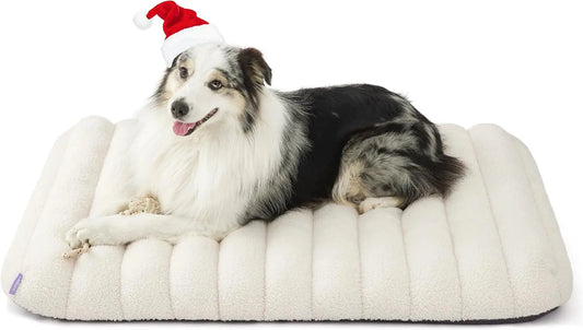 Orthopedic Dog Bed for Large Dogs | Waterproof Plush Mat w/ Washable Cover Cream 36"L X 27"W X 4"Th