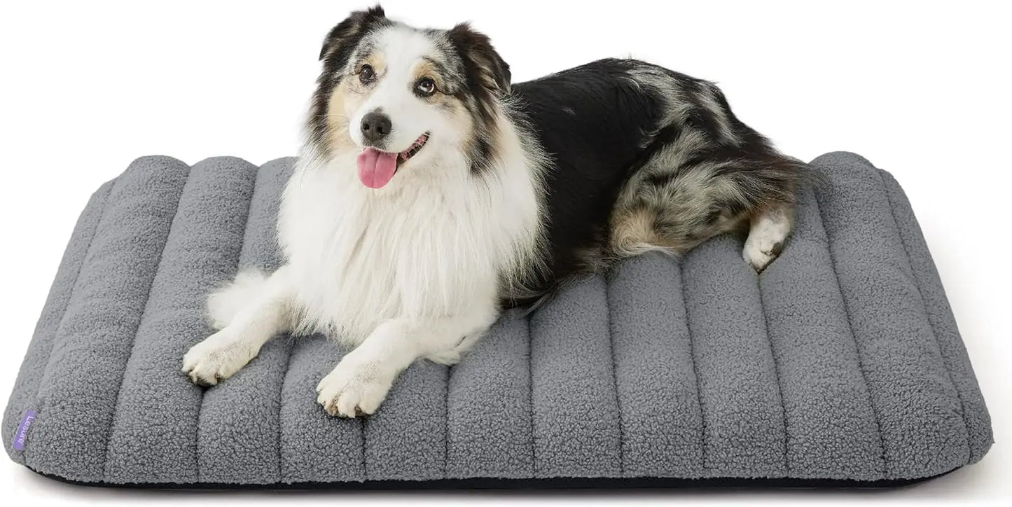Orthopedic Dog Bed for Large Dogs | Waterproof Plush Mat w/ Washable Cover Grey 36"L X 27"W X 4"Th