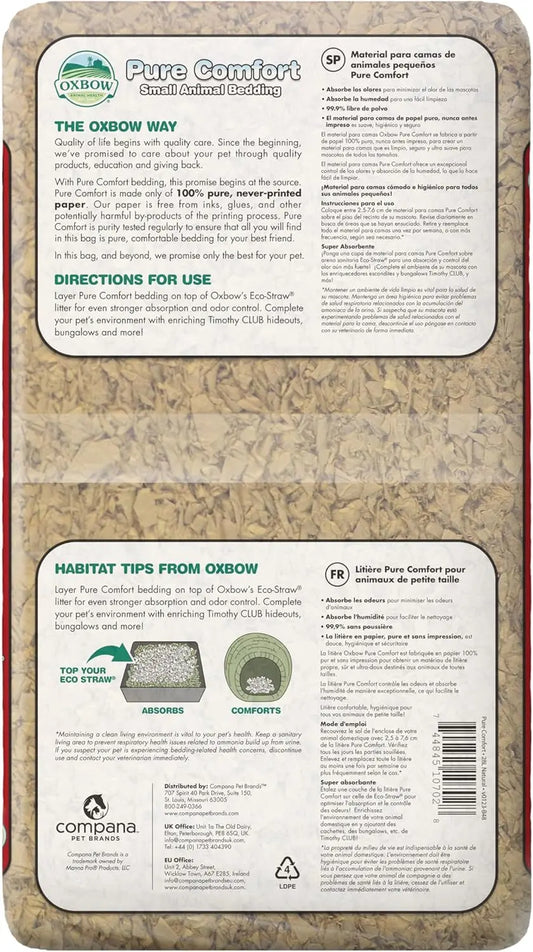 Oxbow Pure Comfort Small Animal Bedding, 99.9% Dust-Free Natural Paper