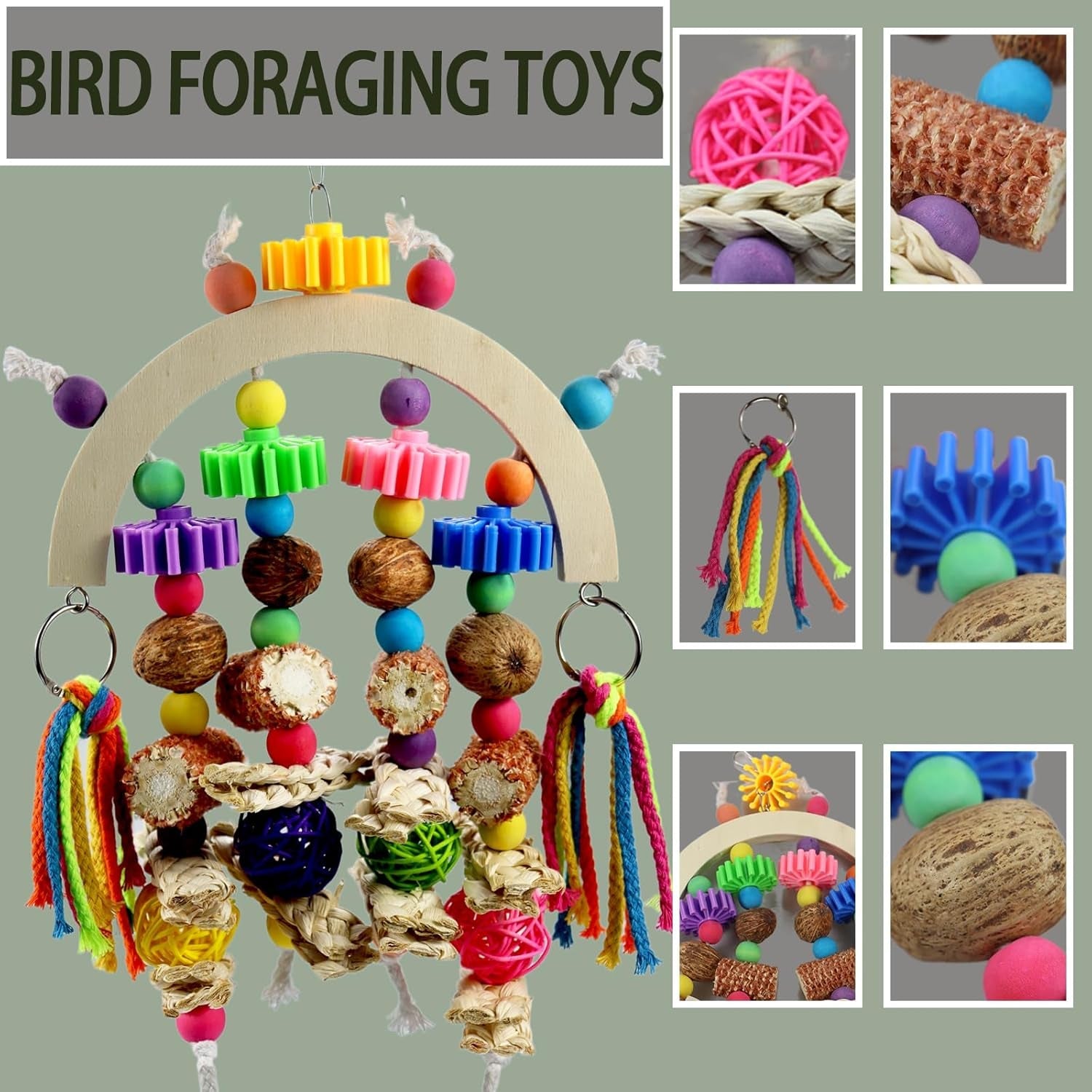 Parrot Bird Toys Natural Chew Corncob Wood Mango Cage Toys Small Medium Birds
