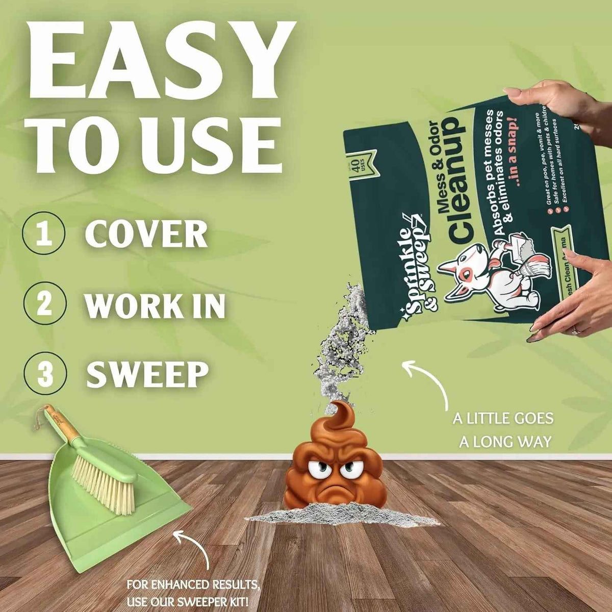 Pet Accident Cleanup Powder Dog Pee Vomit Potty Training Absorbent Odor Remover