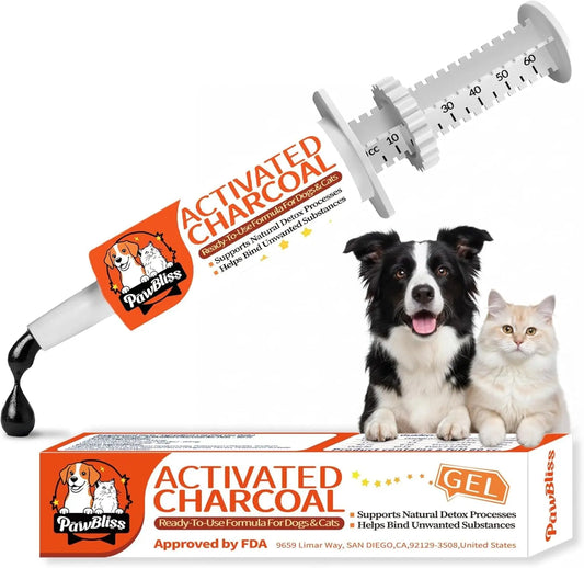 Pet Activated Charcoal Gel Dogs Cats Small Animals Digestive Support 60ml 60Ml 1Tubes