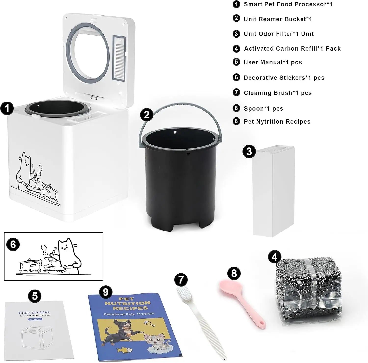 Pet Fresh Food Maker 5 in 1 Dog Cat Food Cooker Chopper 2.5L Smart Maker