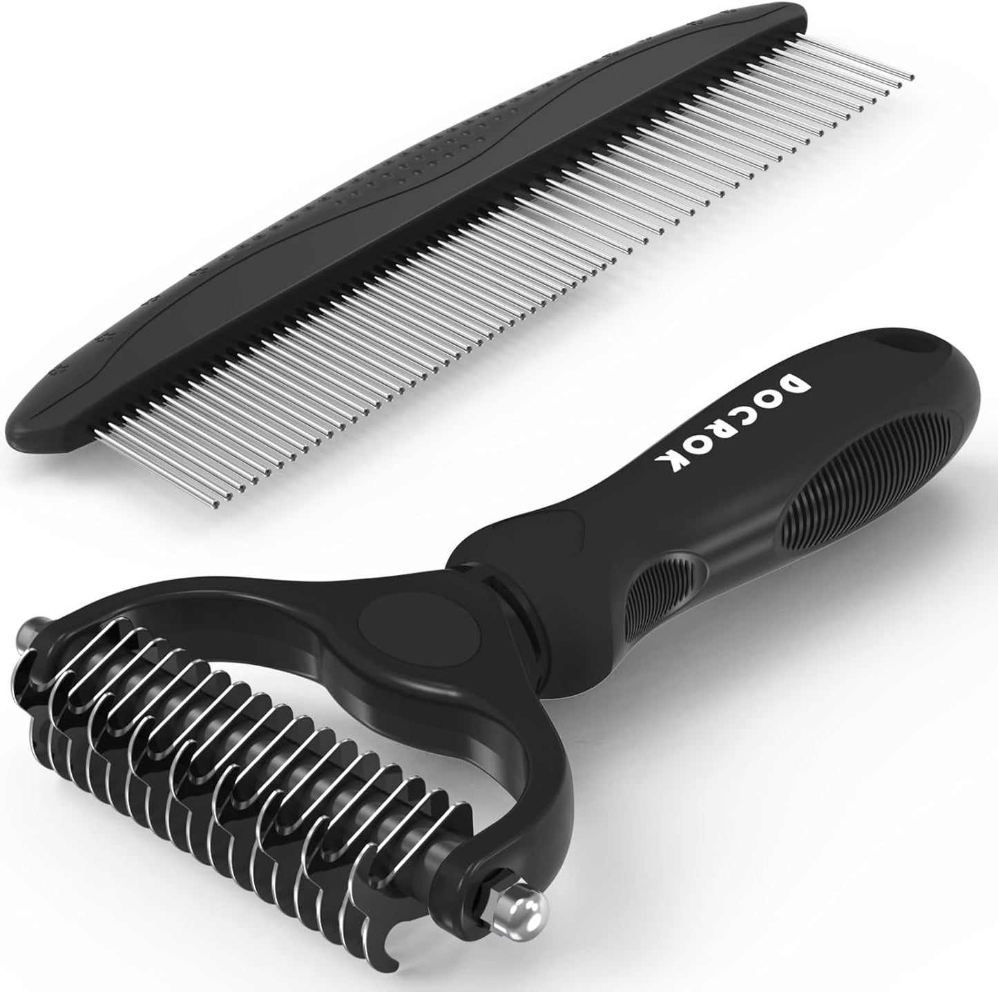 Pet Grooming Brush Comb Deshedding Dematting Tool Cats Dogs Black
