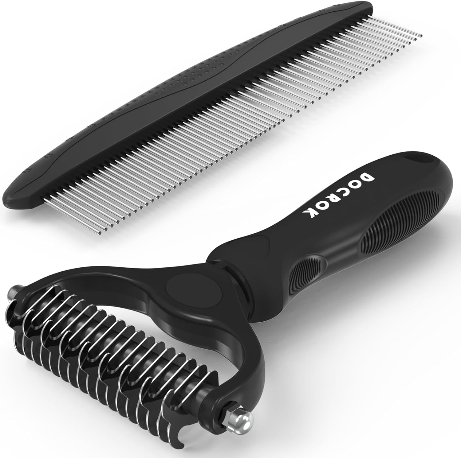 Pet Grooming Brush Comb Deshedding Dematting Tool Cats Dogs Black