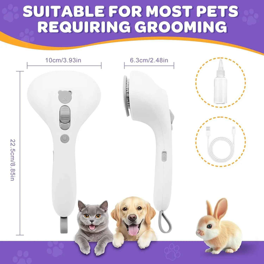 Pet Grooming Brush for Cats & Dogs- Self Cleaning Rechargeable Deshedding