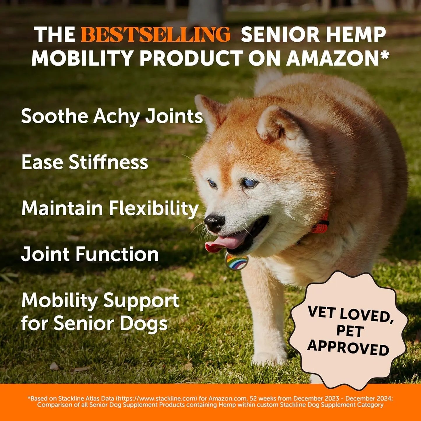 Pet Honesty Senior Hemp Hip & Joint Chews for Dogs | Mobility Support 90 Ct